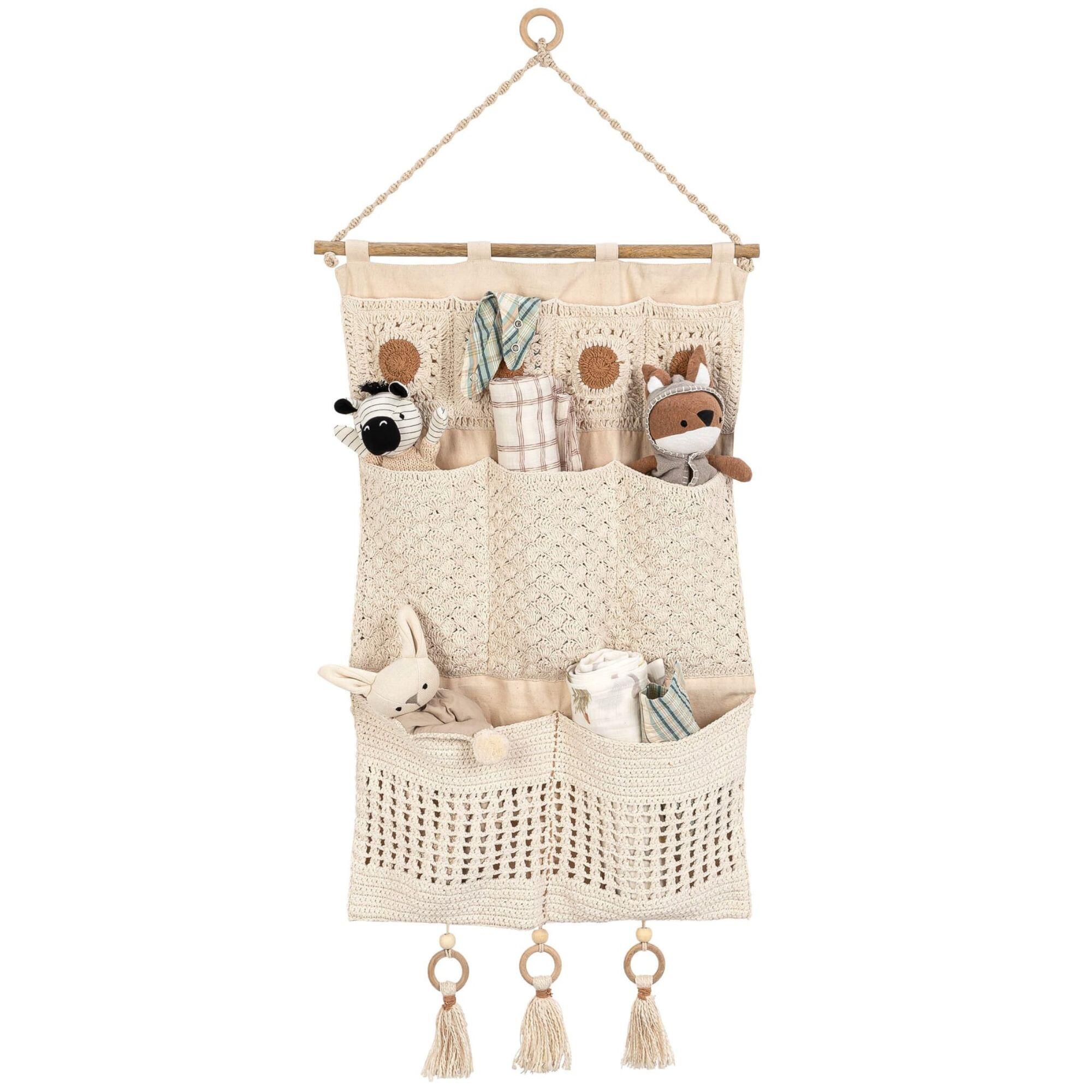 Crane Baby Charlie Wall Toy Storage Organizer with Pockets, , large
