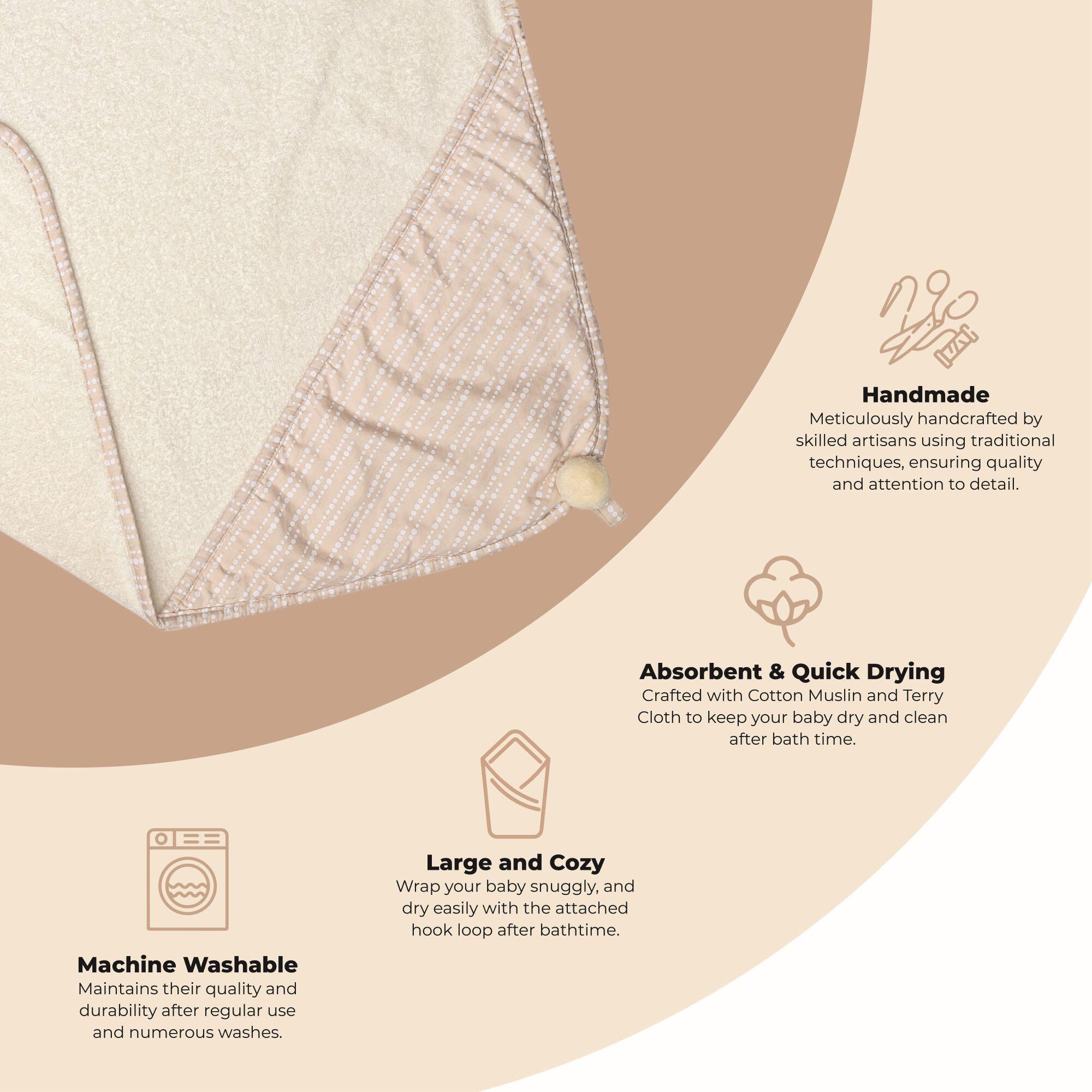 Crane Baby Cove Baby Hooded Towel, , large