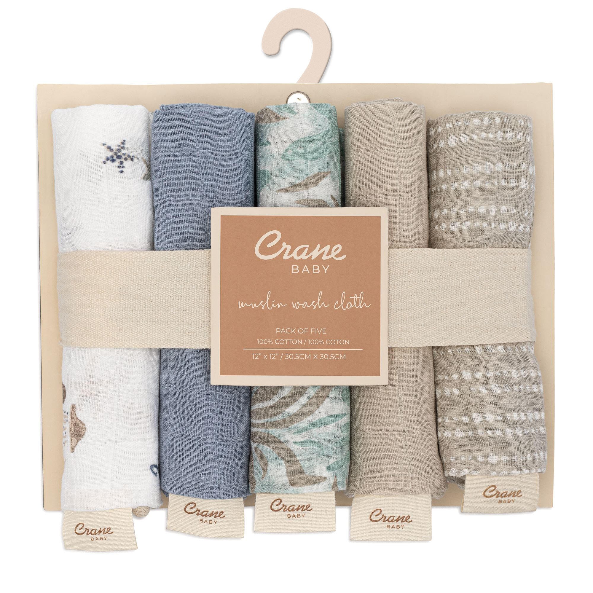 Crane Baby Cove Baby Washcloth (Set of 5), , large