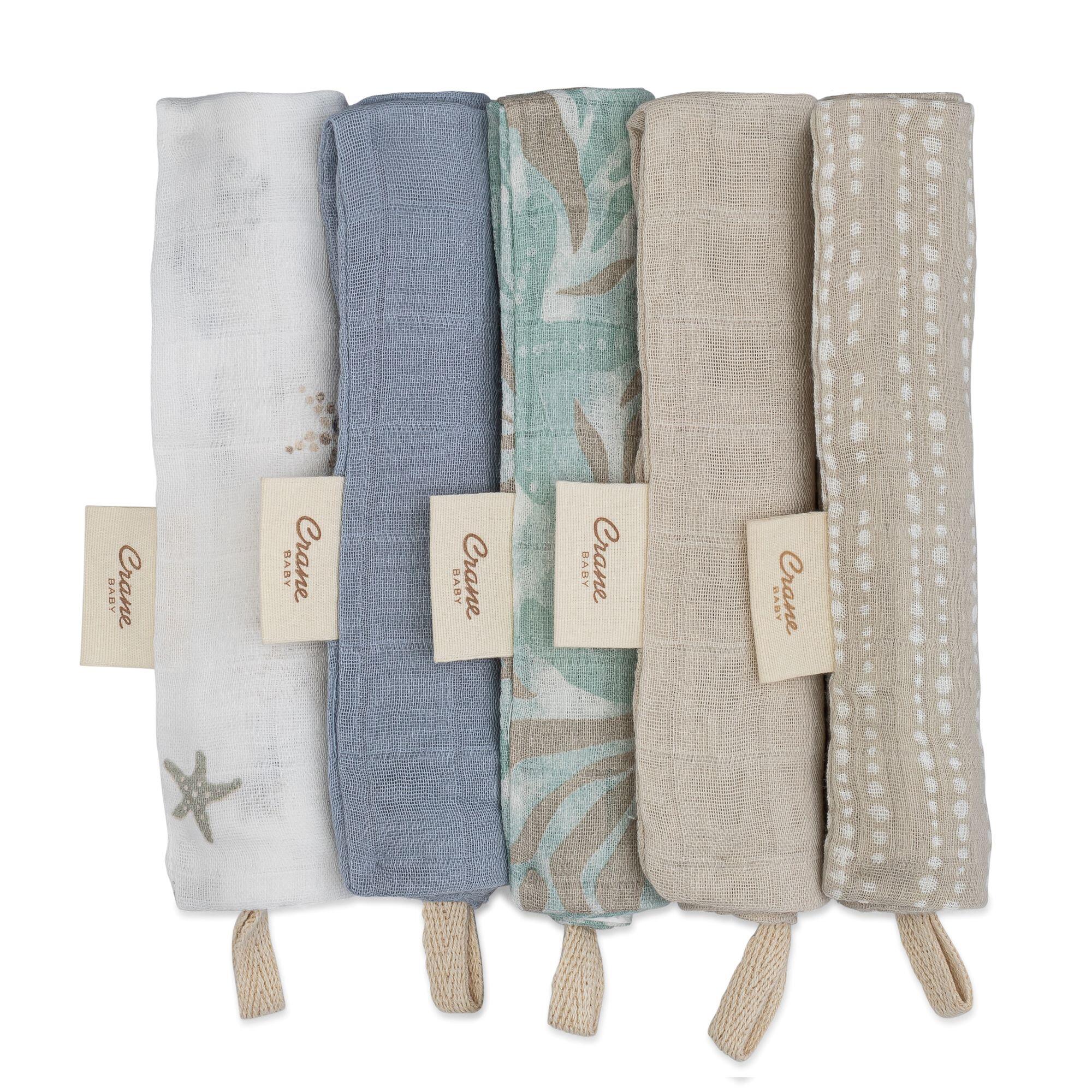 Crane Baby Cove Baby Washcloth (Set of 5), , large