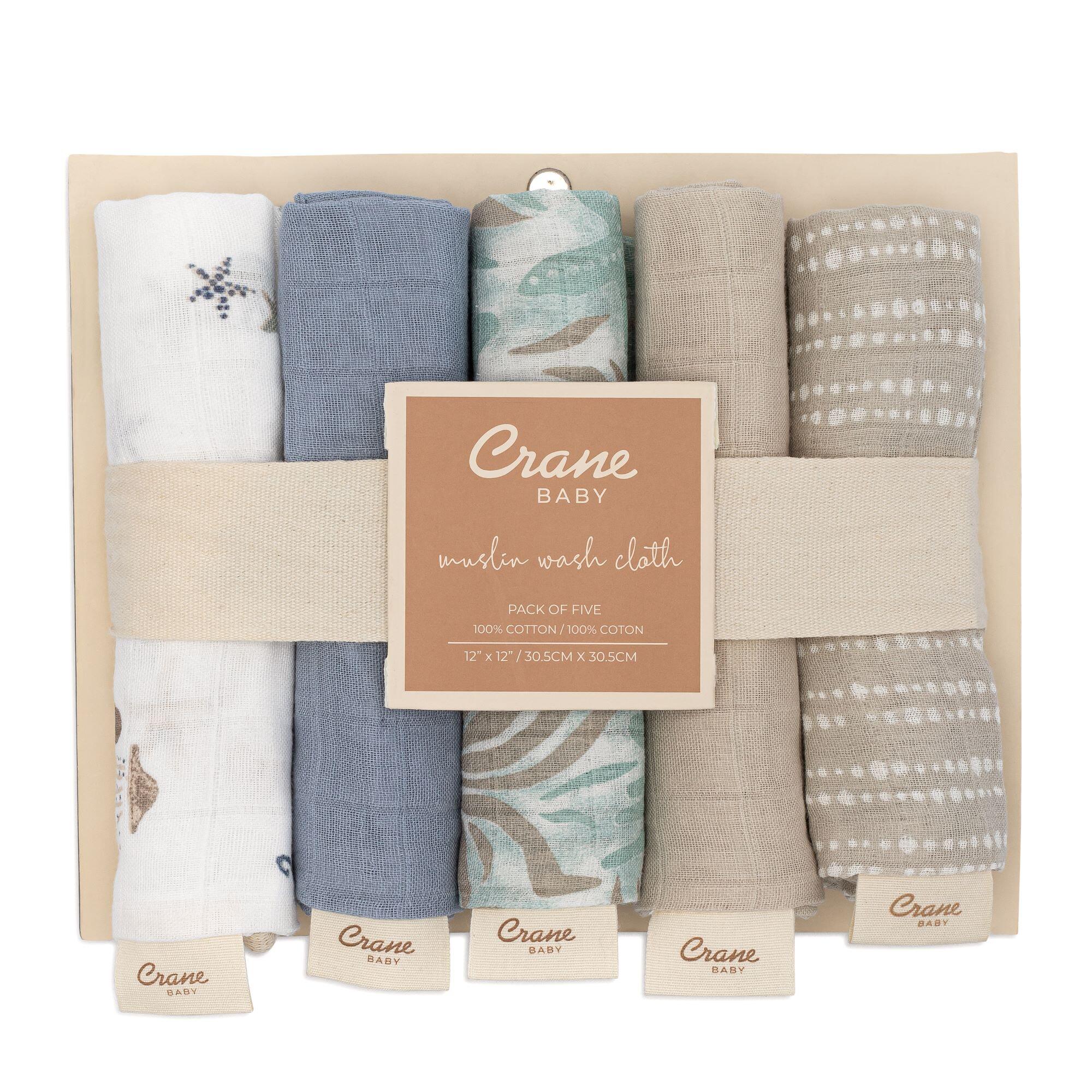 Crane Baby Cove Baby Washcloth (Set of 5), , large