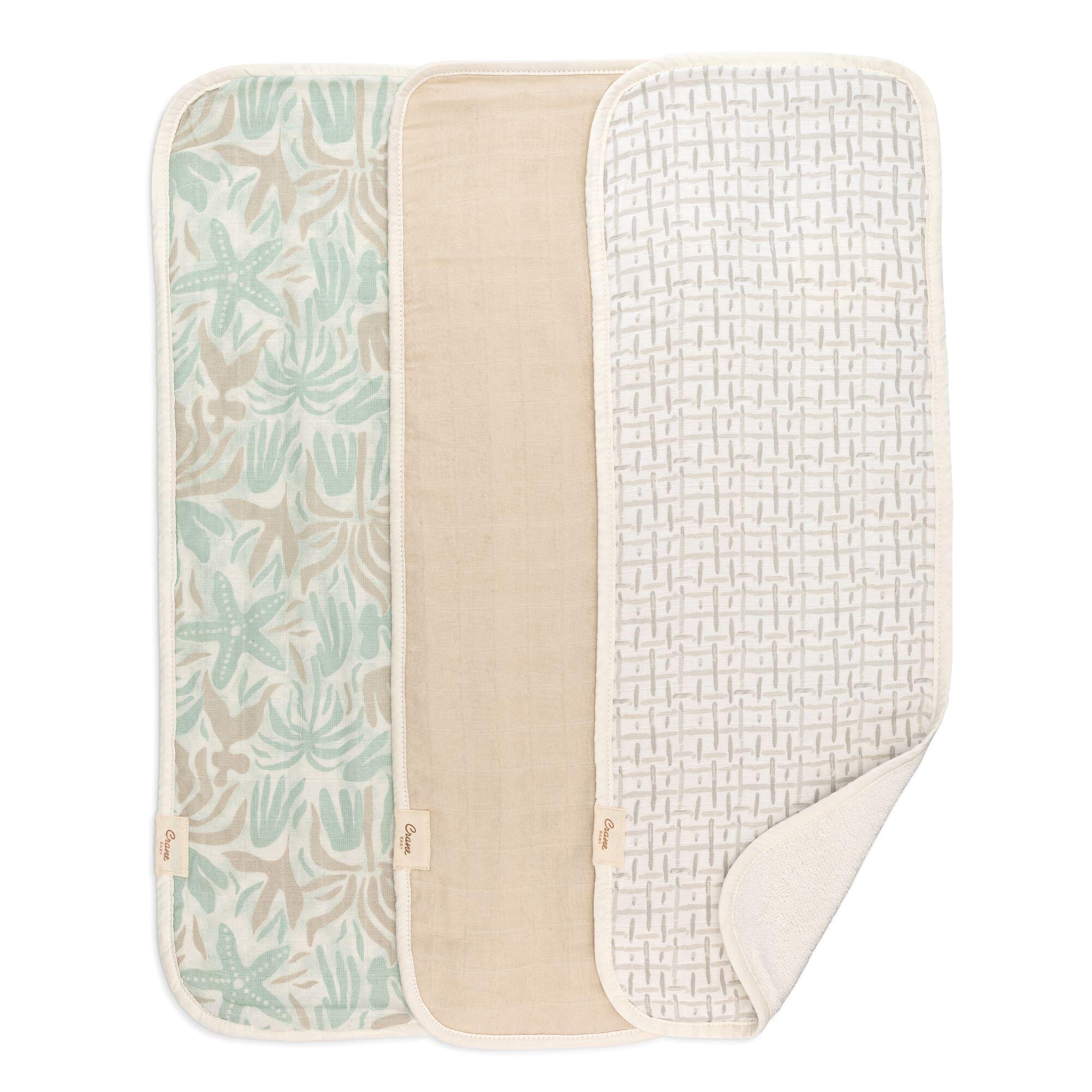 Crane Baby Cove Burp Cloth (Set of 3), , large