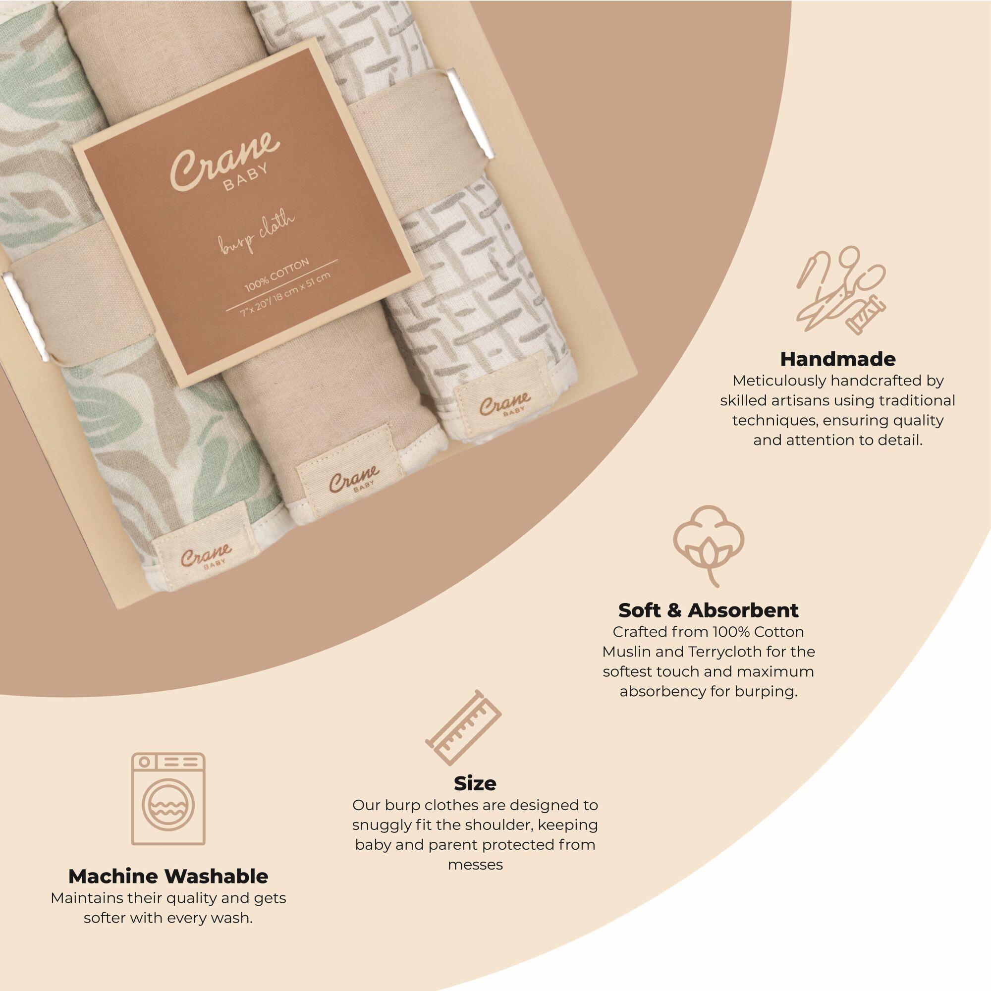 Crane Baby Cove Burp Cloth (Set of 3), , large