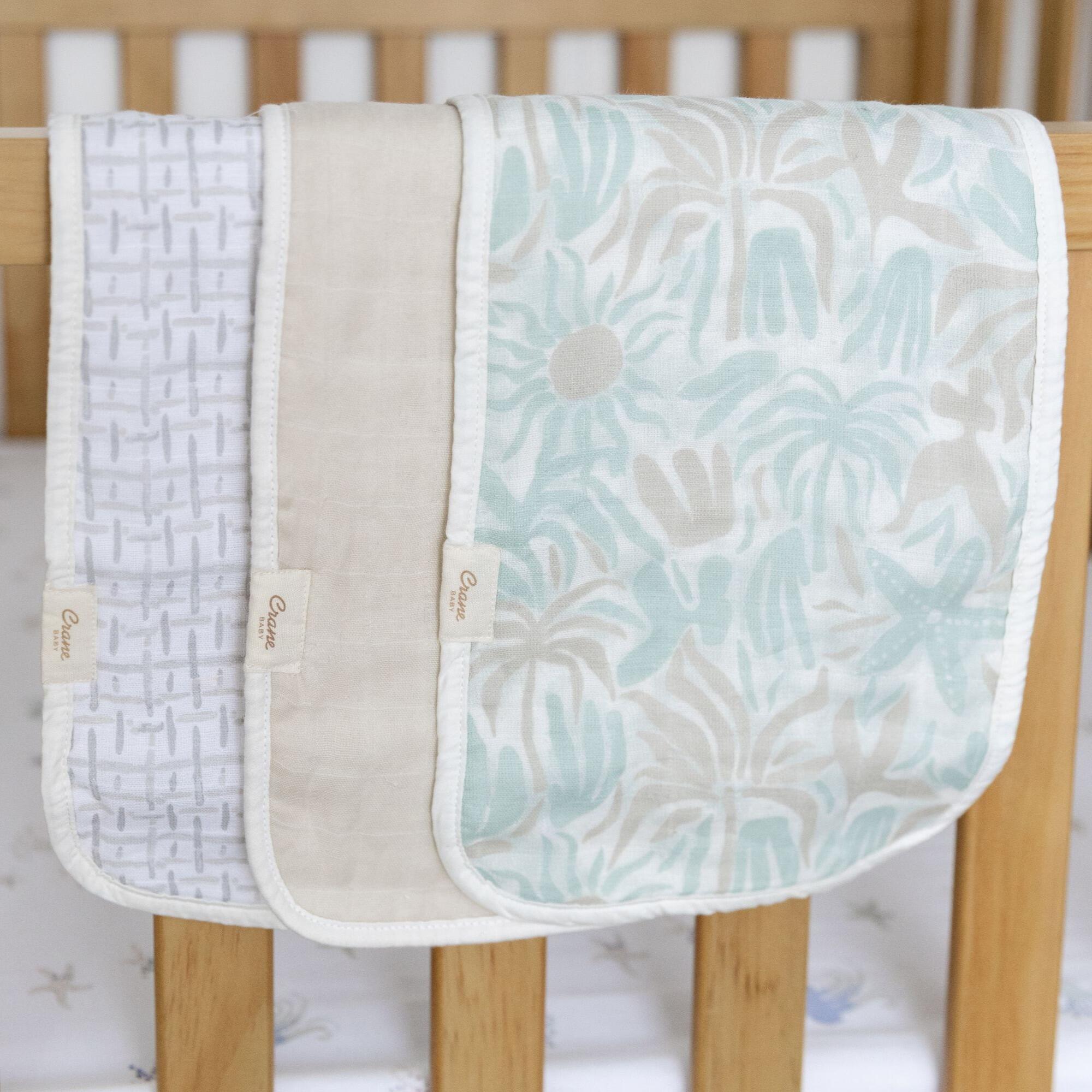 Crane Baby Cove Burp Cloth (Set of 3), , large