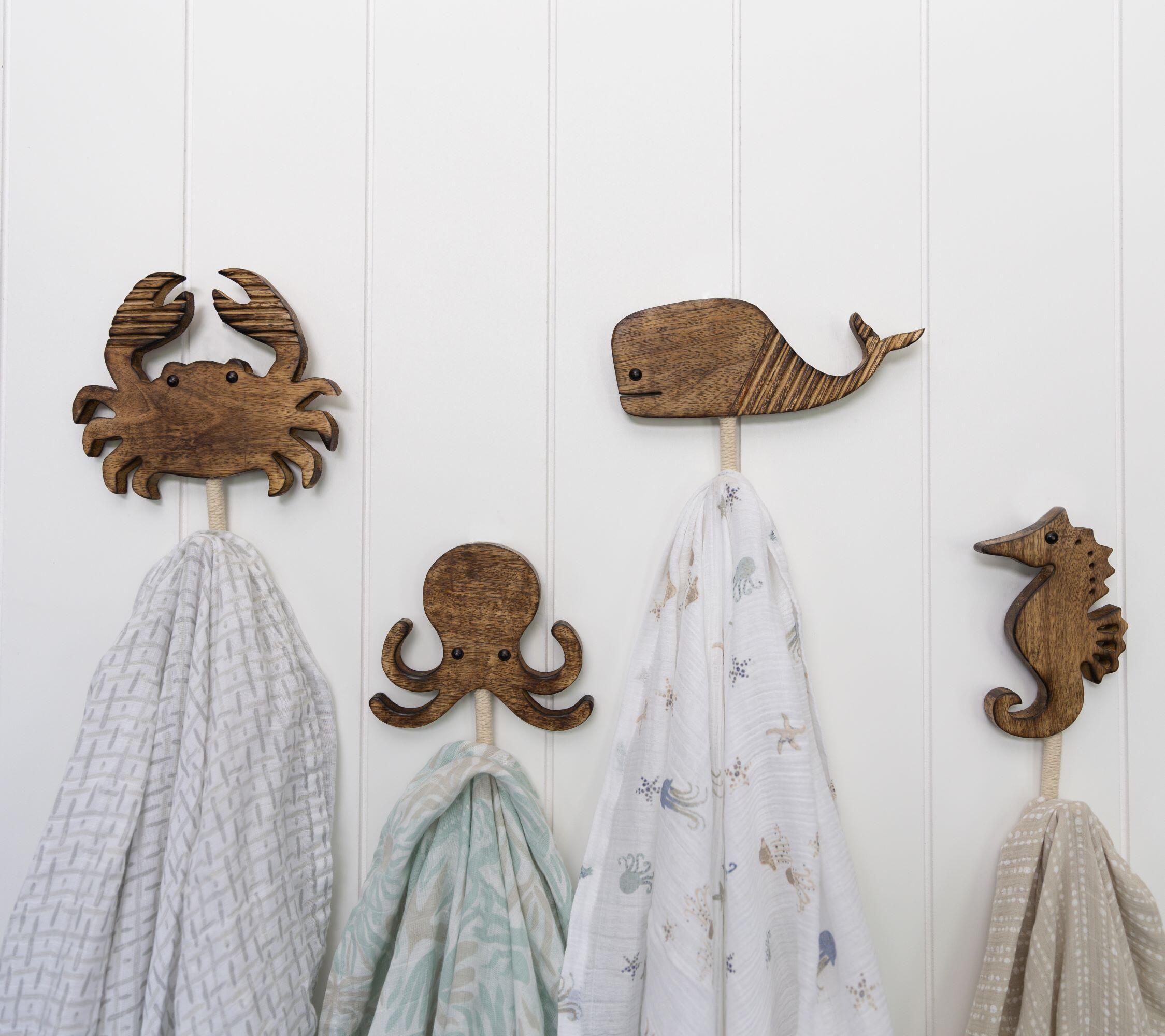 Crane Baby Cove Nursery Wall Hooks (Set of 4), , large