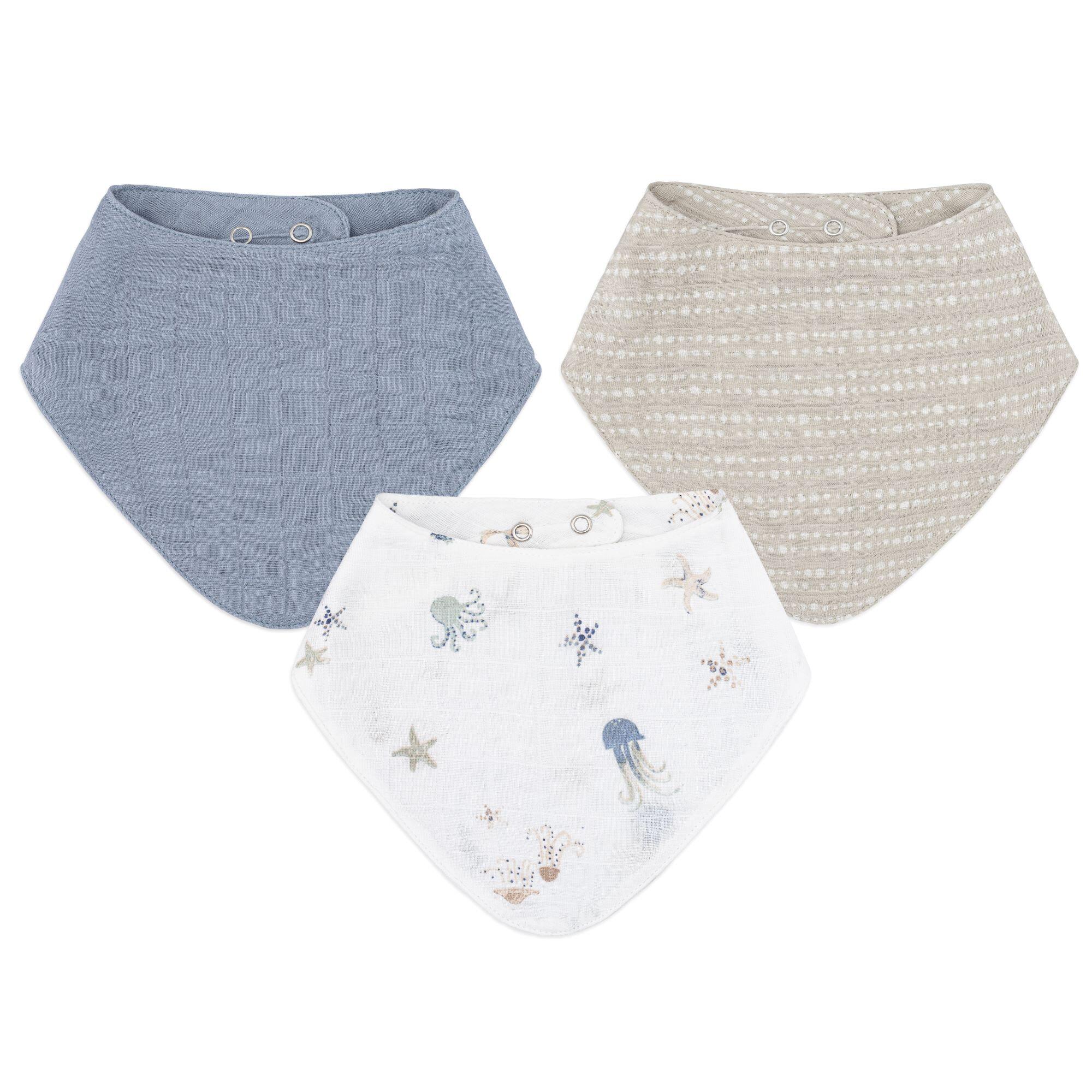 Crane Baby Cove Sea Life Baby Bib (Set of 3), , large