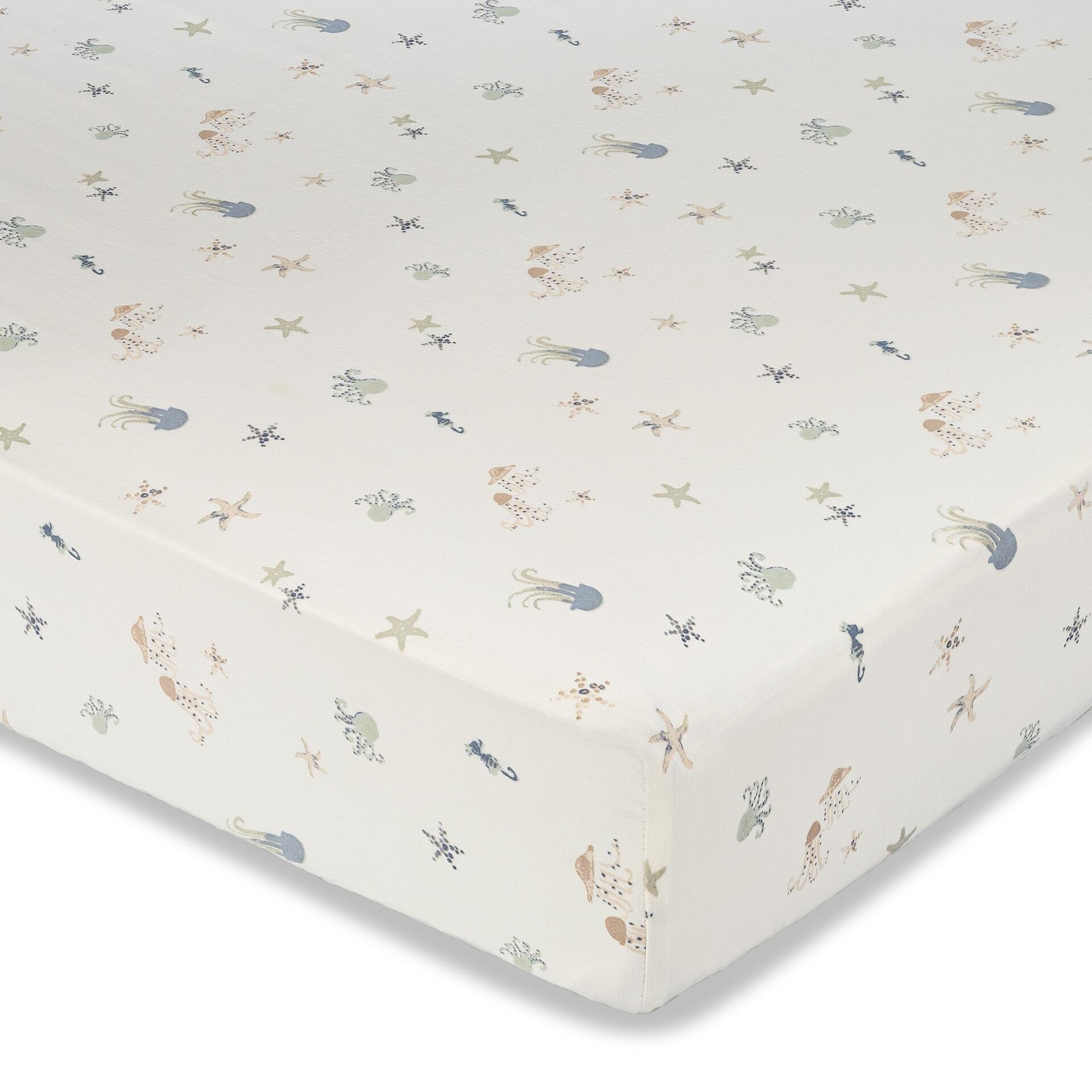 Crane Baby Cove Sea Life Crib Sheet, , large