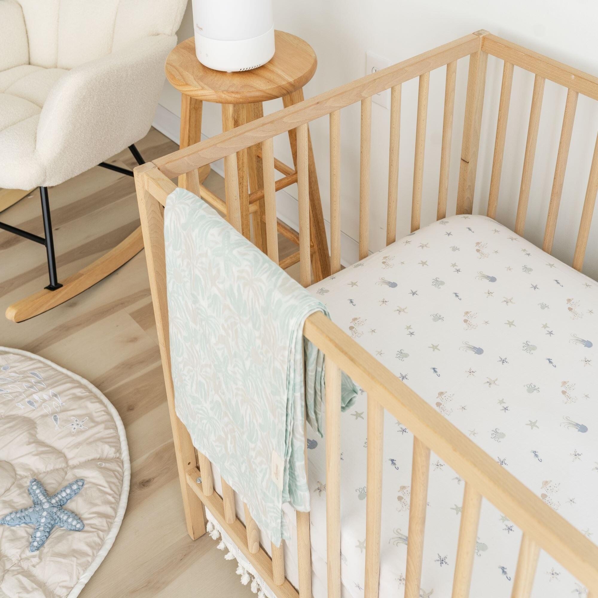 Crane Baby Cove Sea Life Crib Sheet, , large