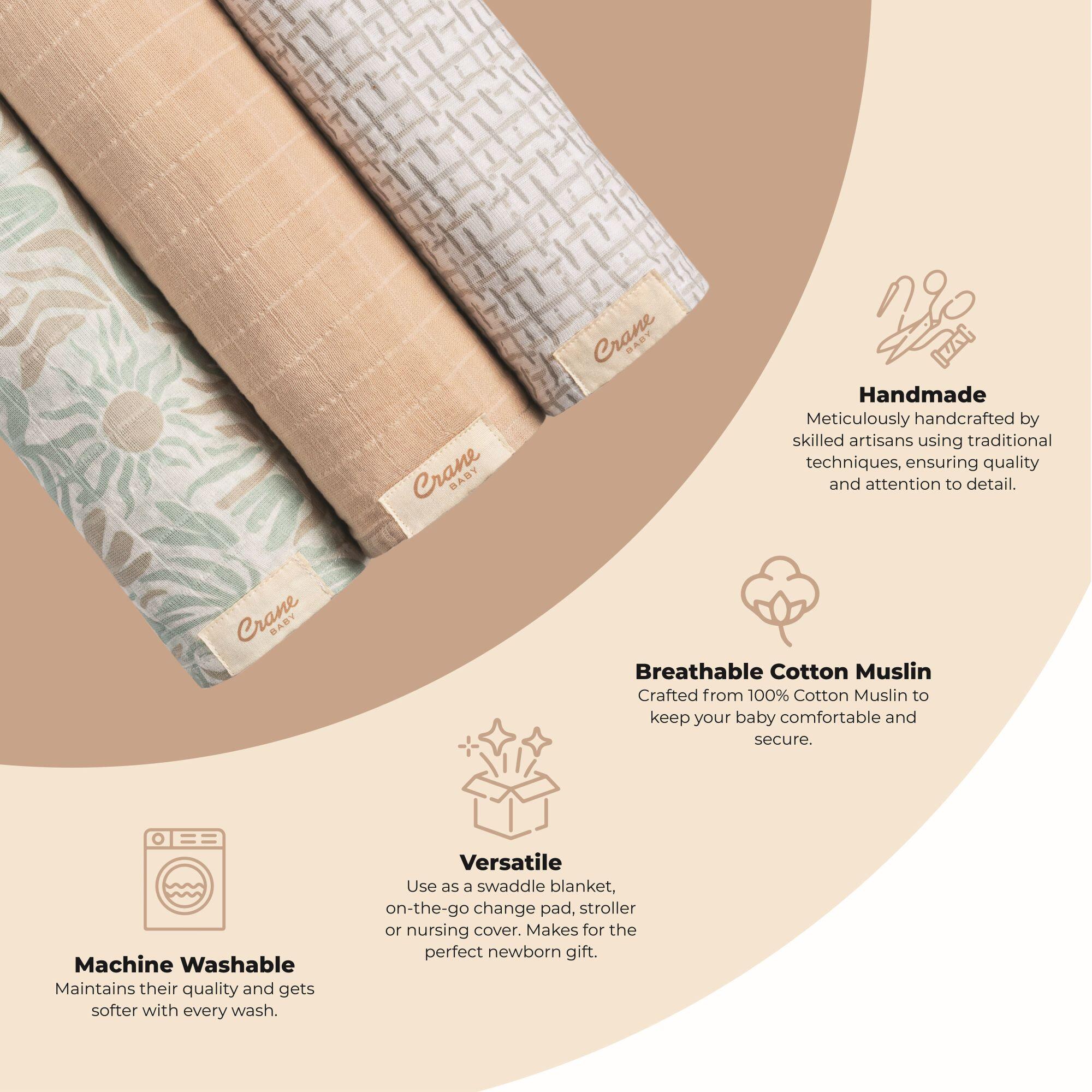 Crane Baby Cove Swaddle Blanket (Set of 3), , rollover