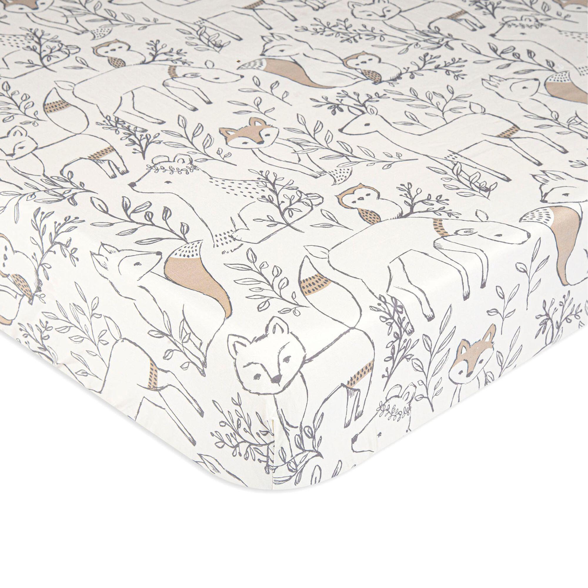 Crane Baby Ezra Animal Crib Sheet, , large