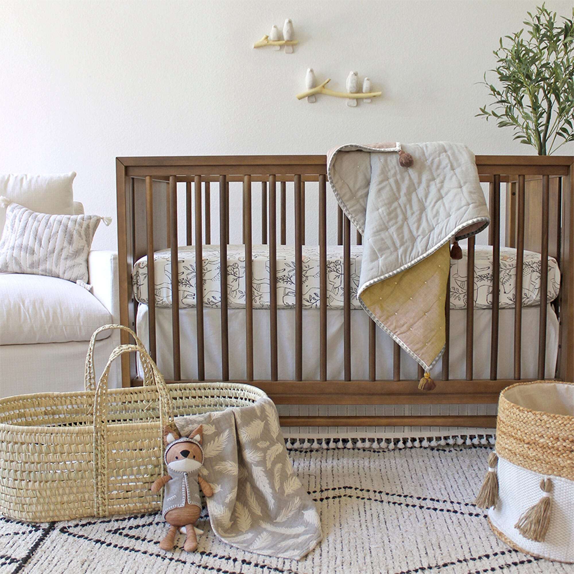 Crane Baby Ezra Animal Crib Sheet, , large