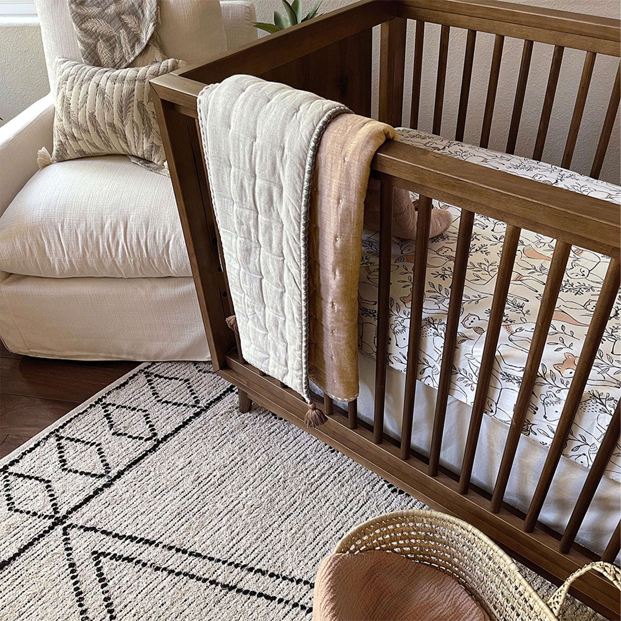 Crane Baby Ezra Animal Crib Sheet, , large
