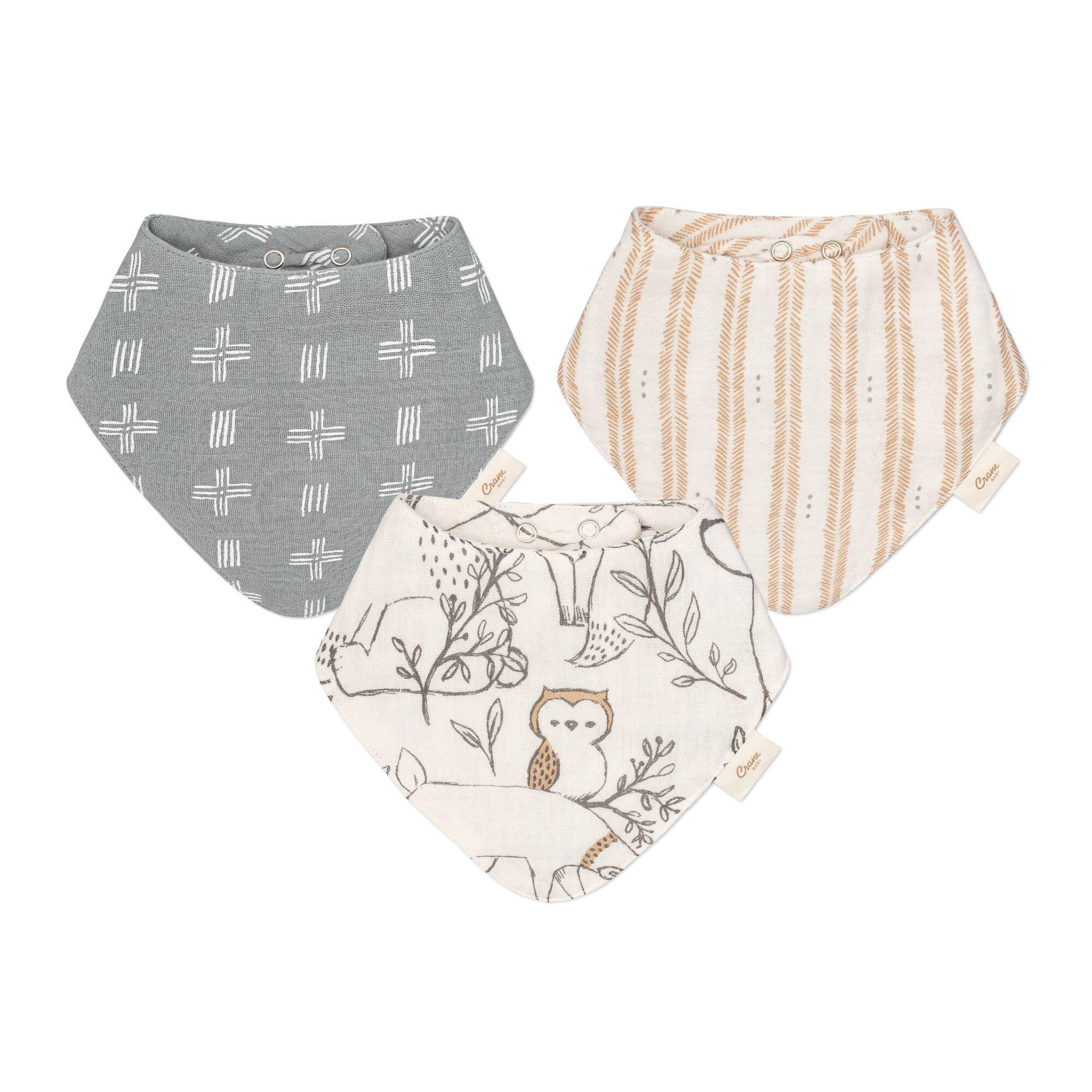 Crane Baby Ezra Baby Bib (Set of 3), , large