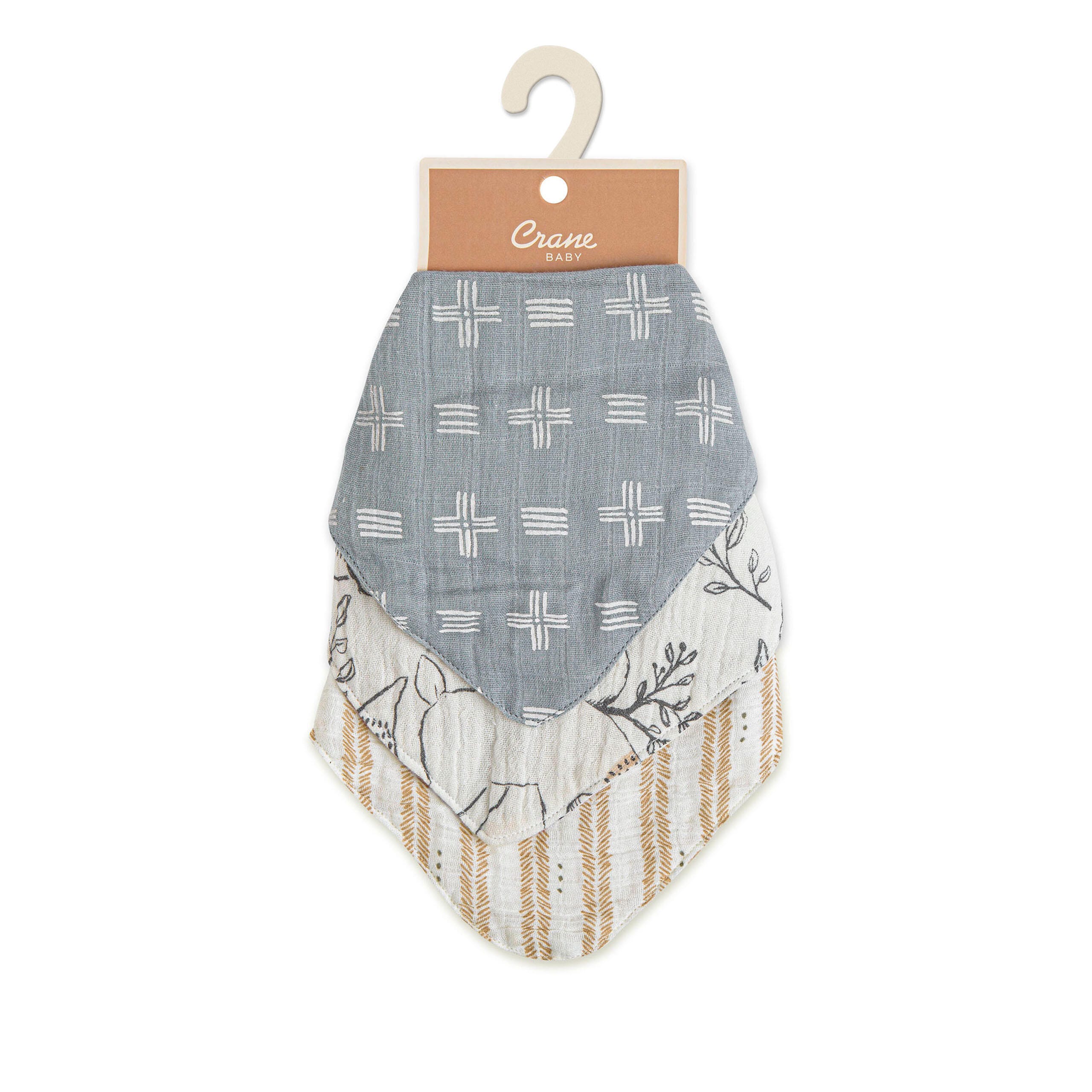Crane Baby Ezra Baby Bib (Set of 3), , large
