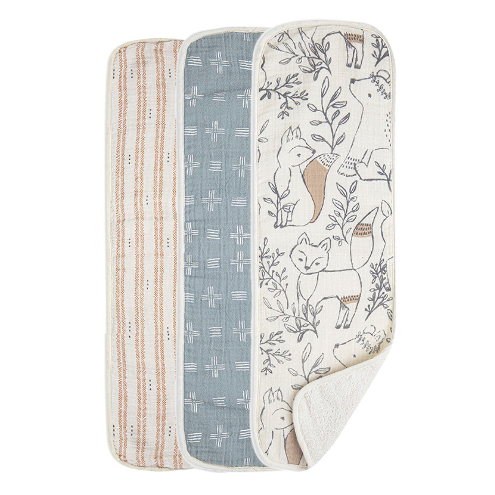 Crane Baby Ezra Burp Cloth (Set of 3), , large