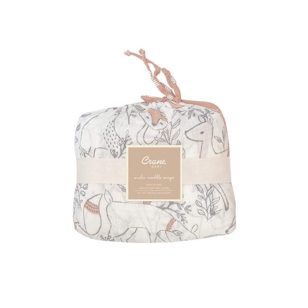 Crane Baby Ezra Swaddle Wrap (Set of 2), , large
