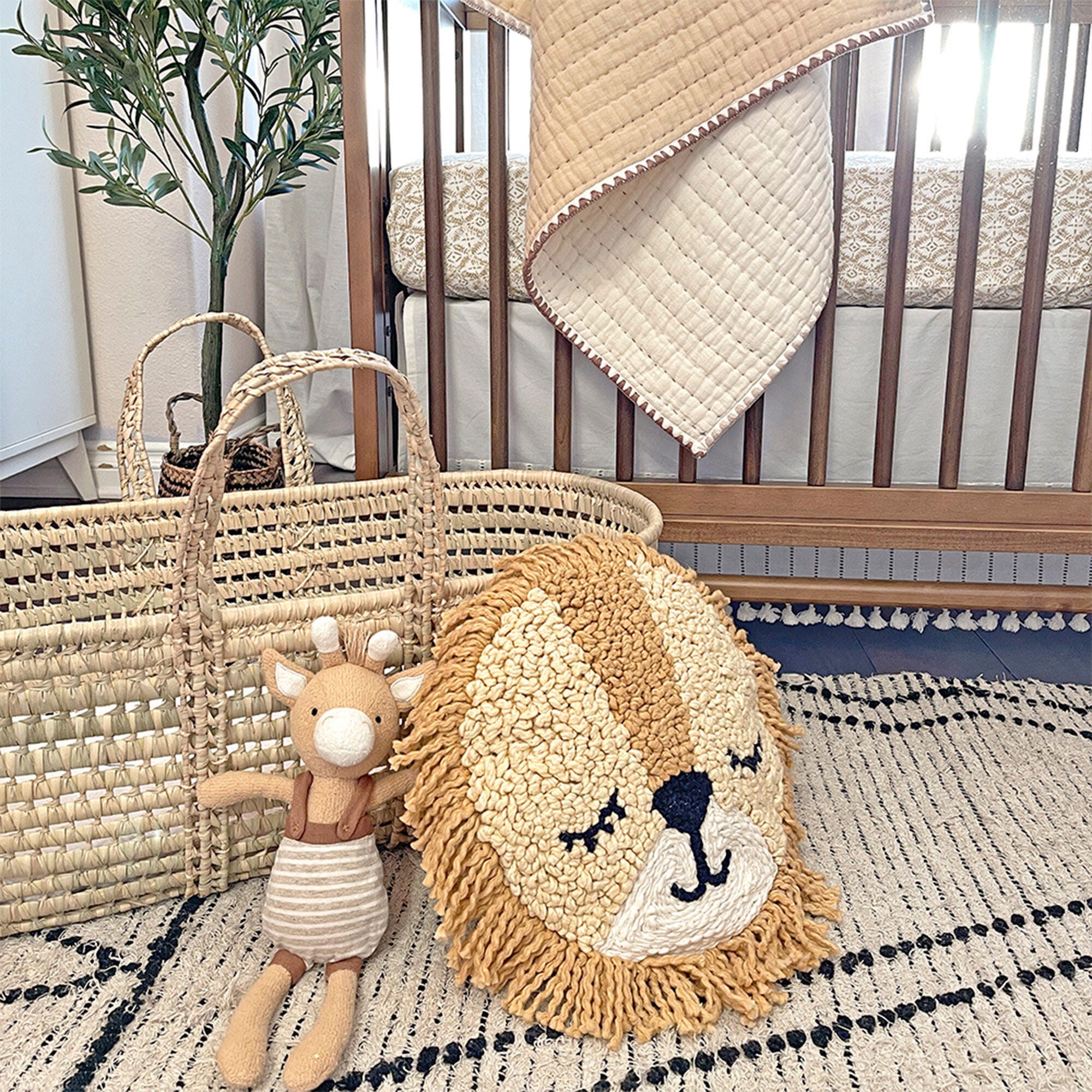 Crane Baby Lion Nursery Decorative Throw Pillow, , rollover