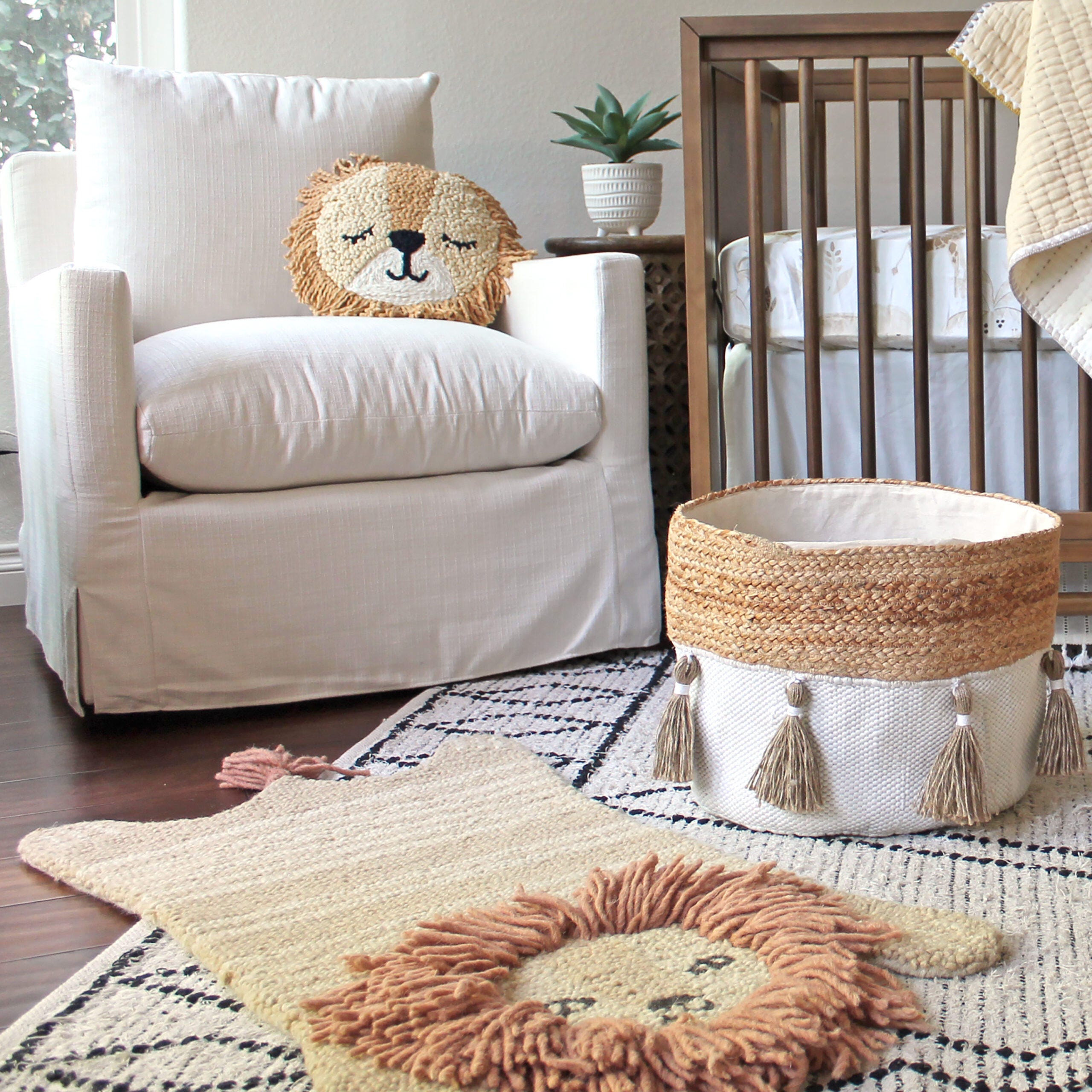 Crane Baby Lion Nursery Decorative Throw Pillow, , large