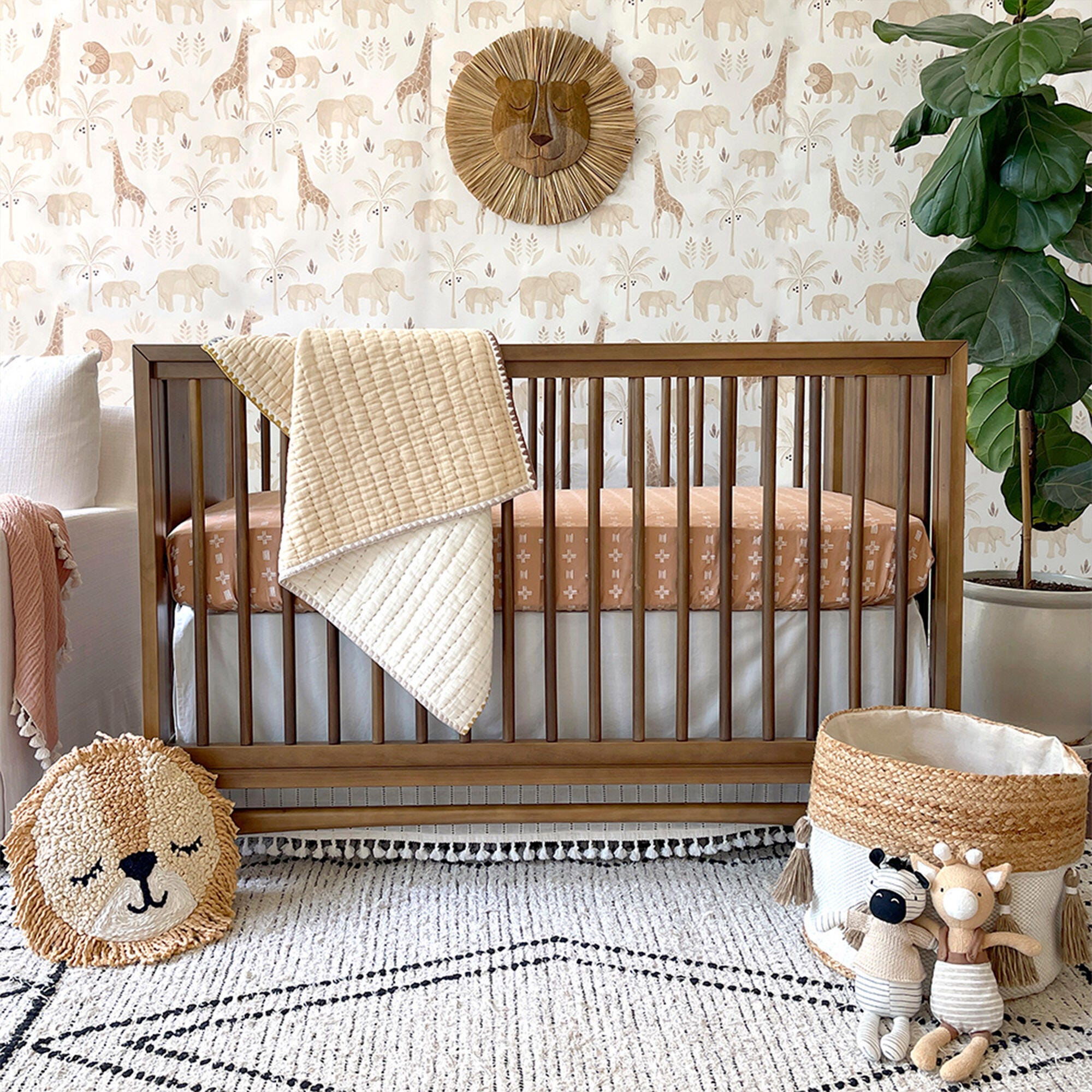 Crane Baby Lion Nursery Decorative Throw Pillow, , large