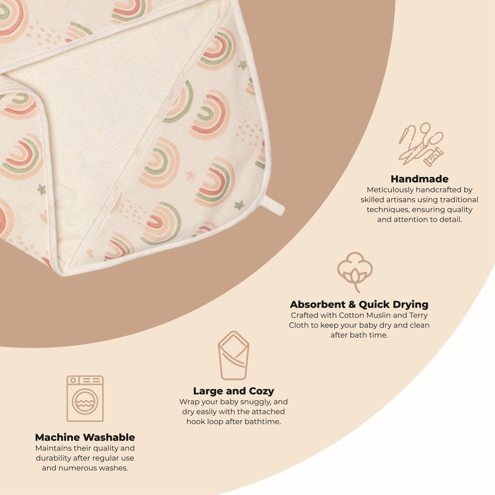 Crane Baby Parker Baby Hooded Towel, , large