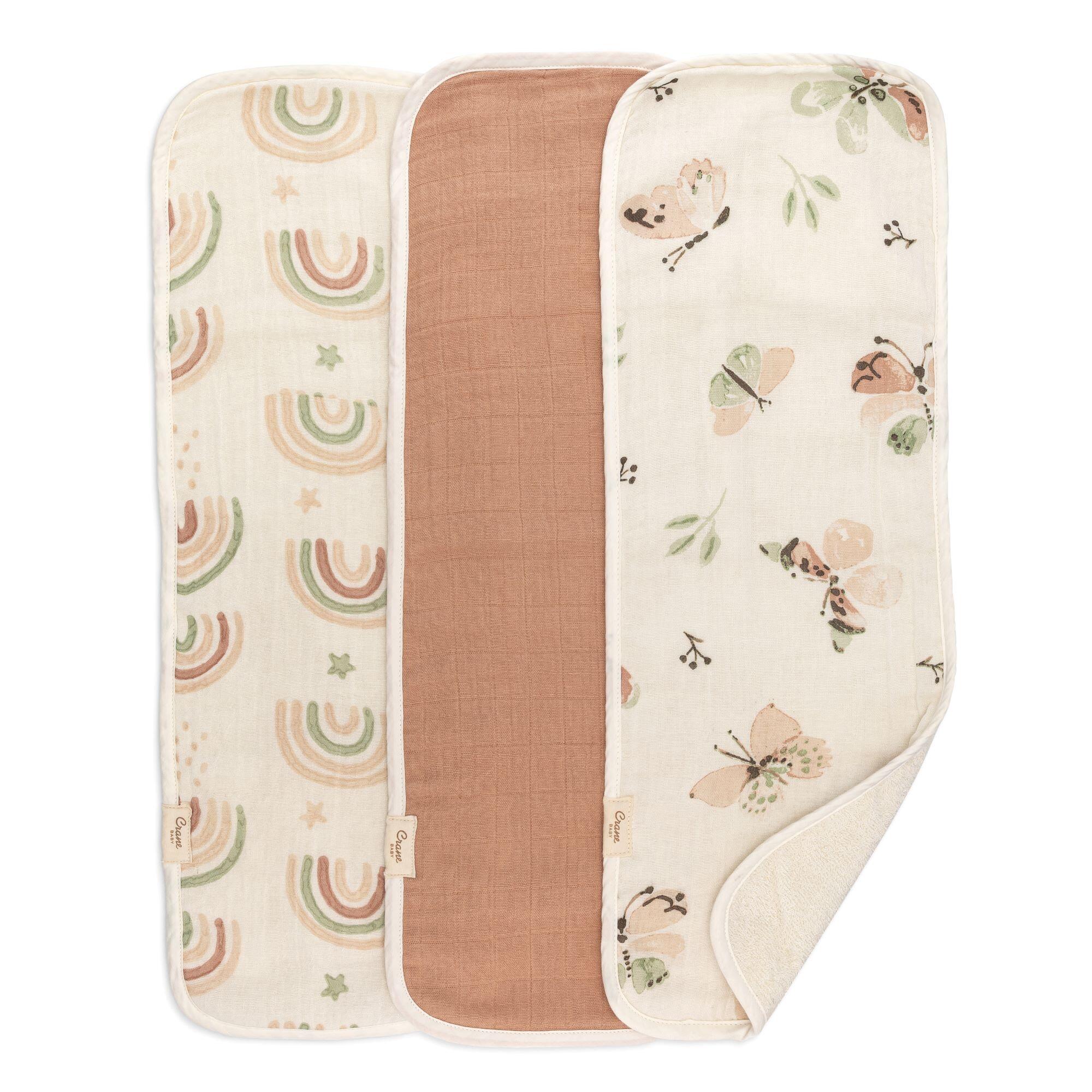 Crane Baby Parker Burp Cloth (Set of 3), , large