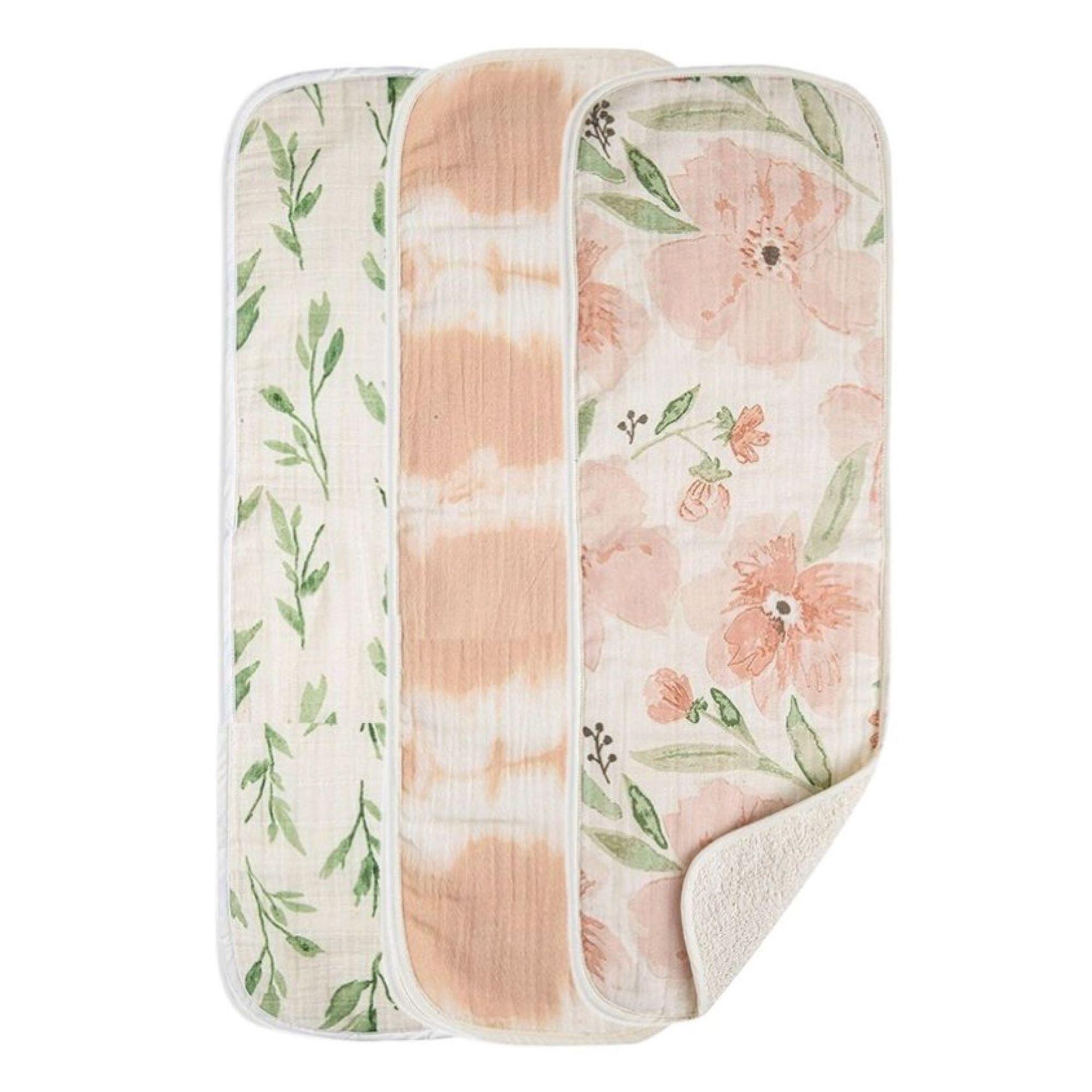 Crane Baby Parker Floral Burp Cloth (Set of 3), , large