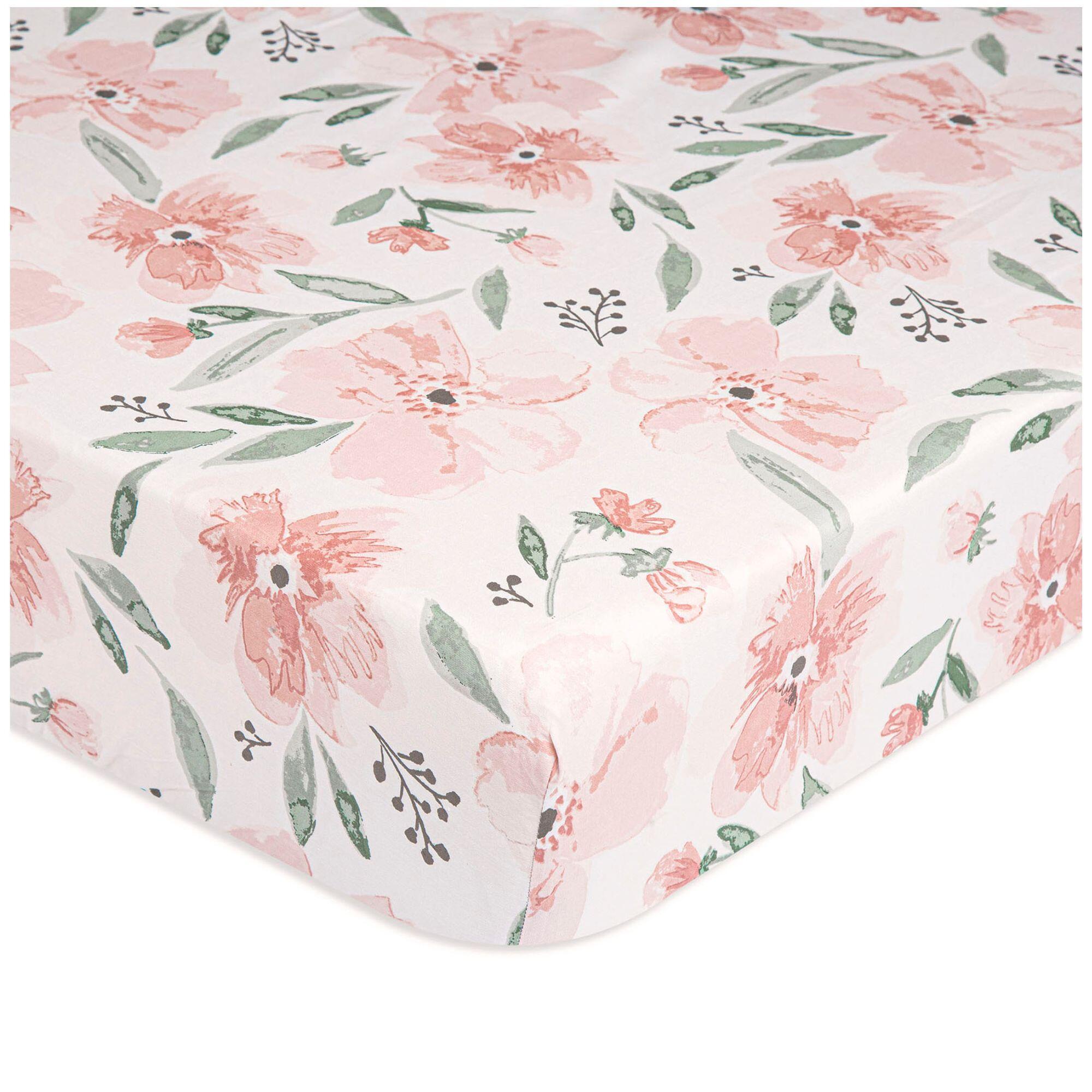 Crane Baby Parker Floral Crib Sheet, , large