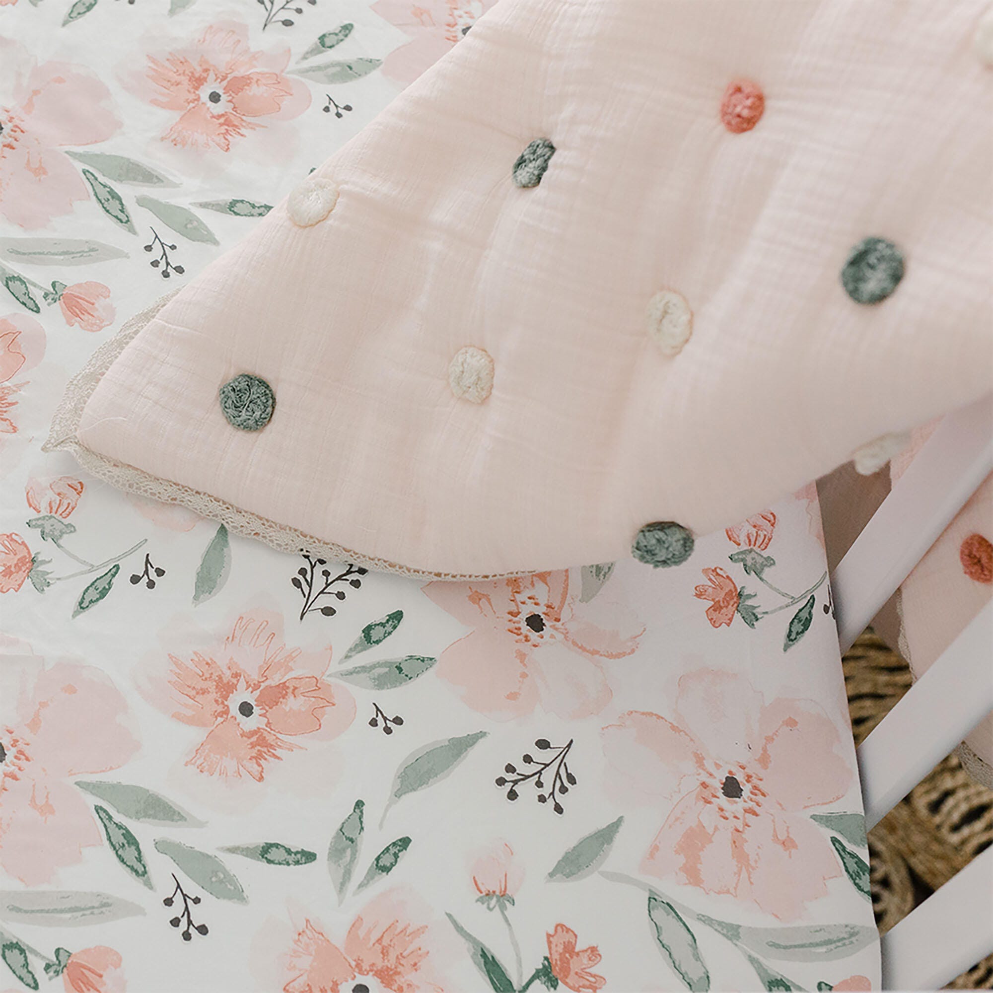 Crane Baby Parker Floral Crib Sheet, , large