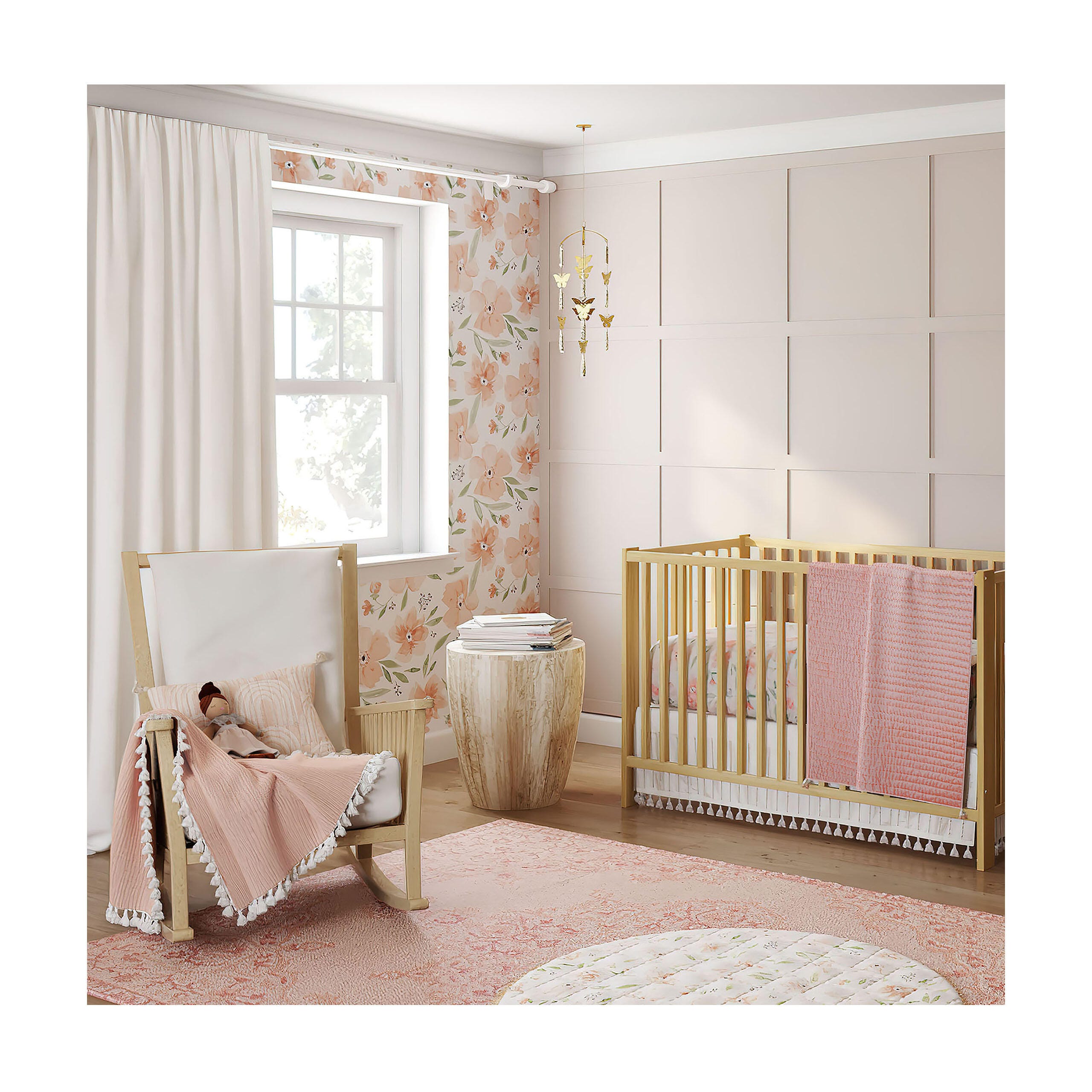 Crane Baby Parker Floral Crib Sheet, , large