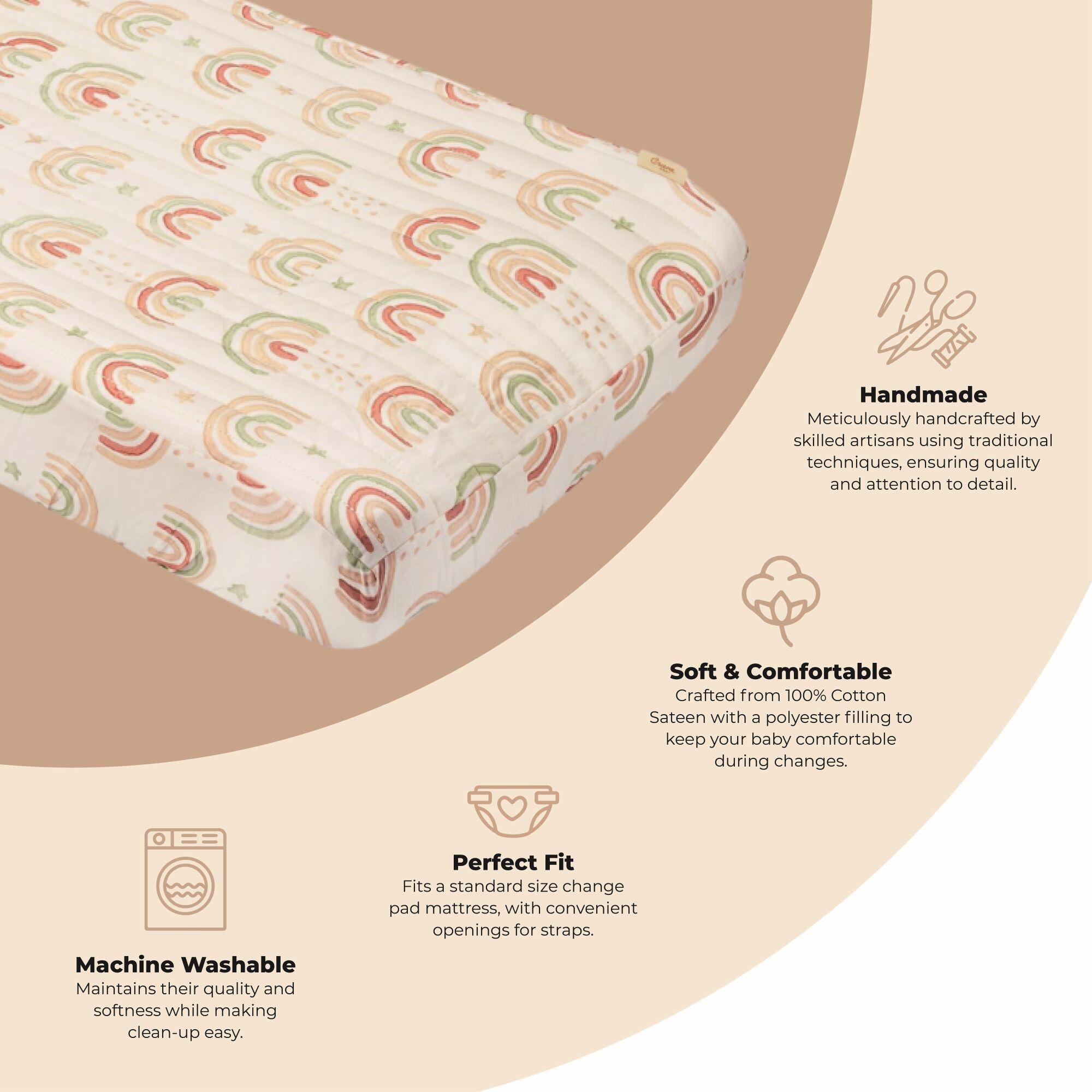 Crane Baby Parker Rainbow Change Pad Cover, , large