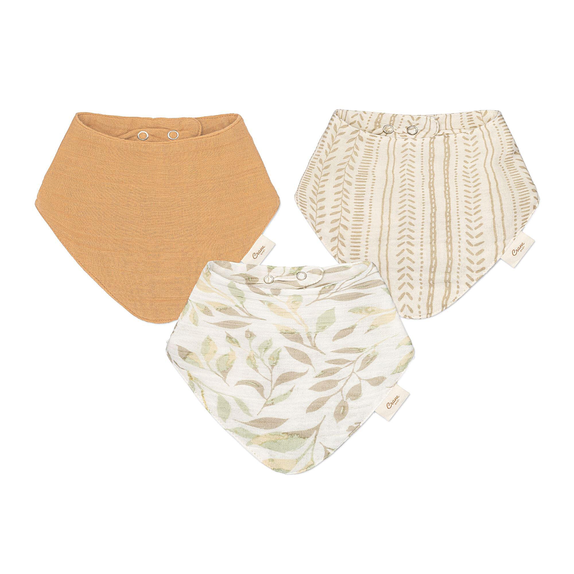 Crane Baby Willow Baby Bib Set (Set of 3), , large