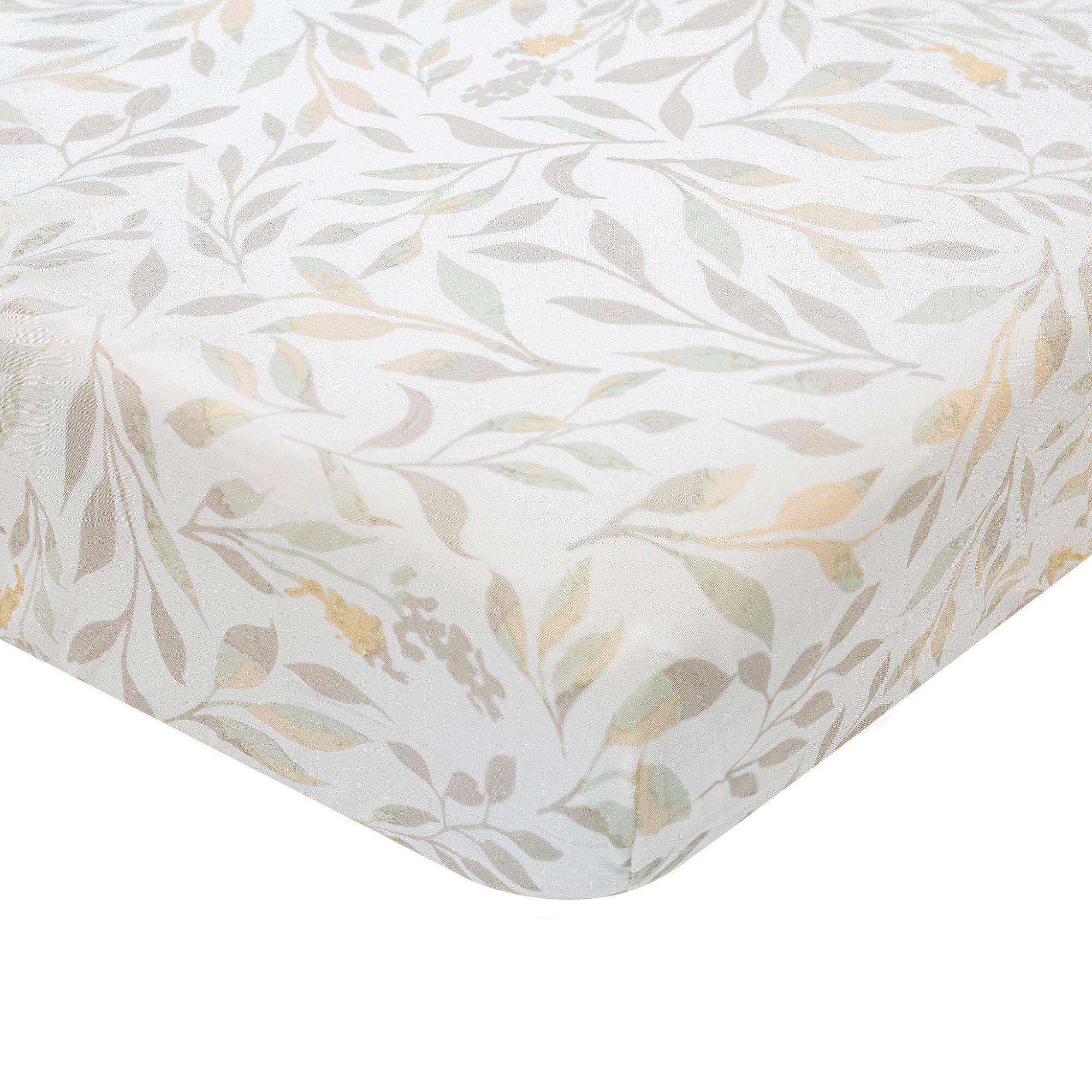 Crane Baby Willow Leaf Crib Sheet, , large