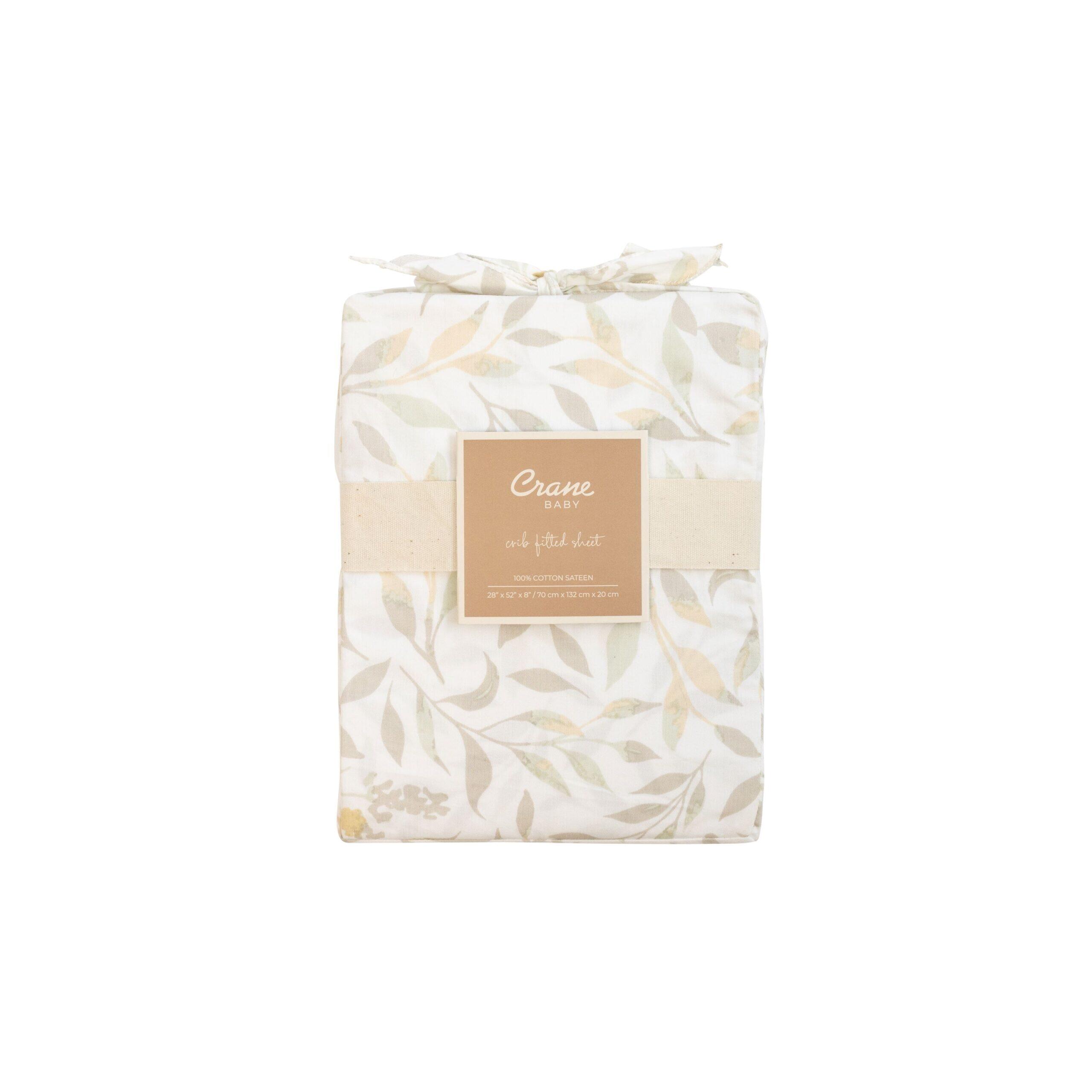 Crane Baby Willow Leaf Crib Sheet, , large