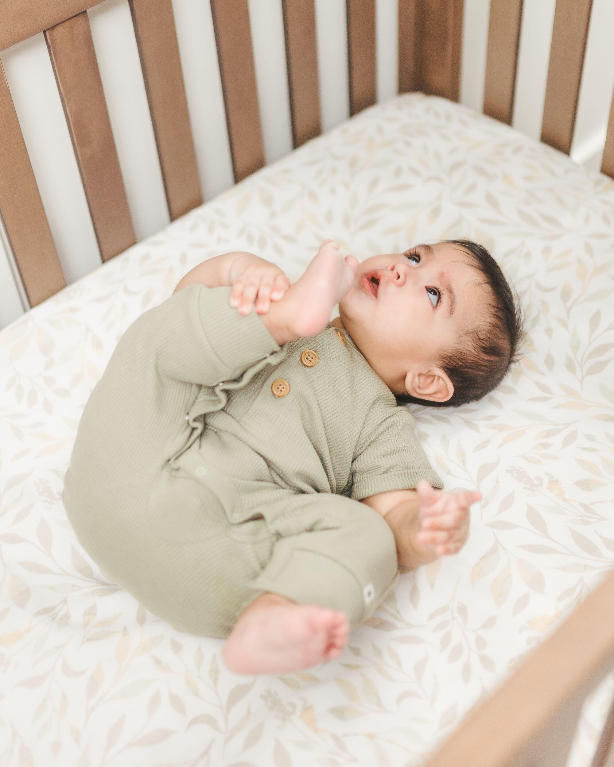 Crane Baby Willow Leaf Crib Sheet, , large