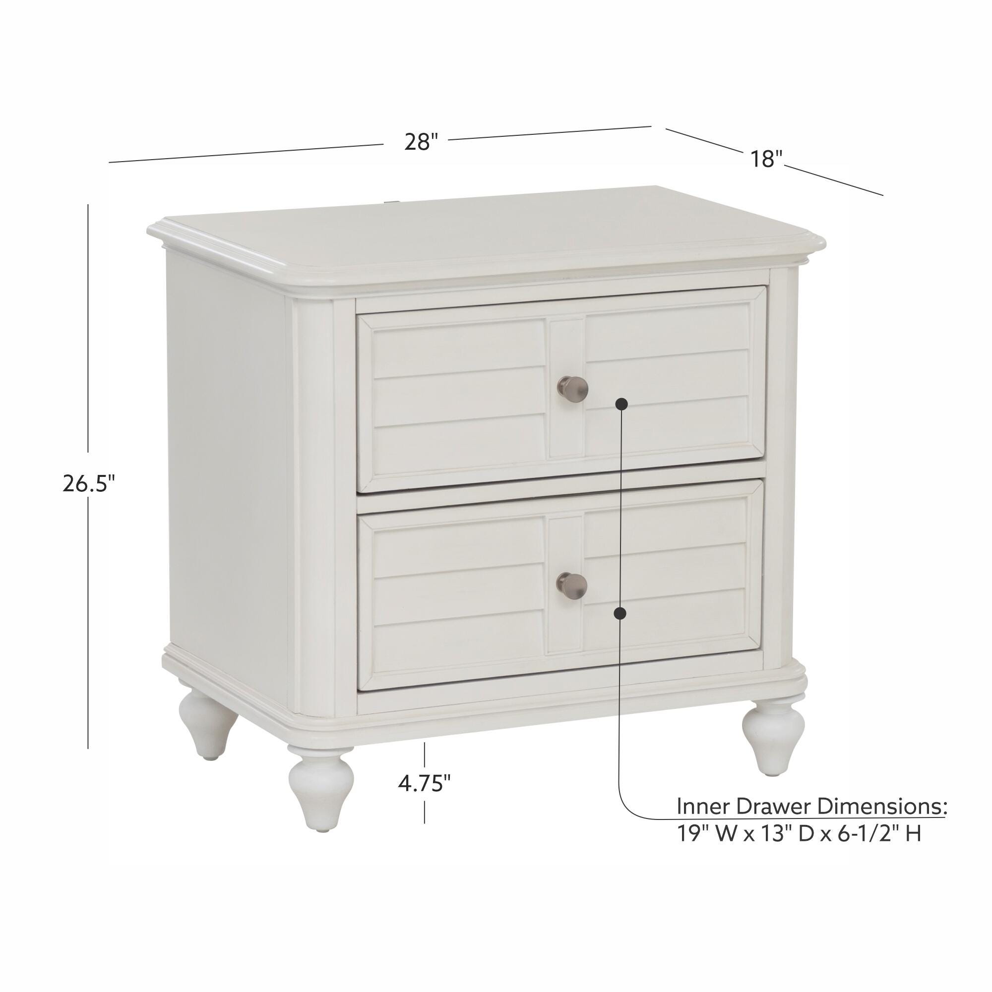Linon 28" 2 Drawer Nightstand, , large