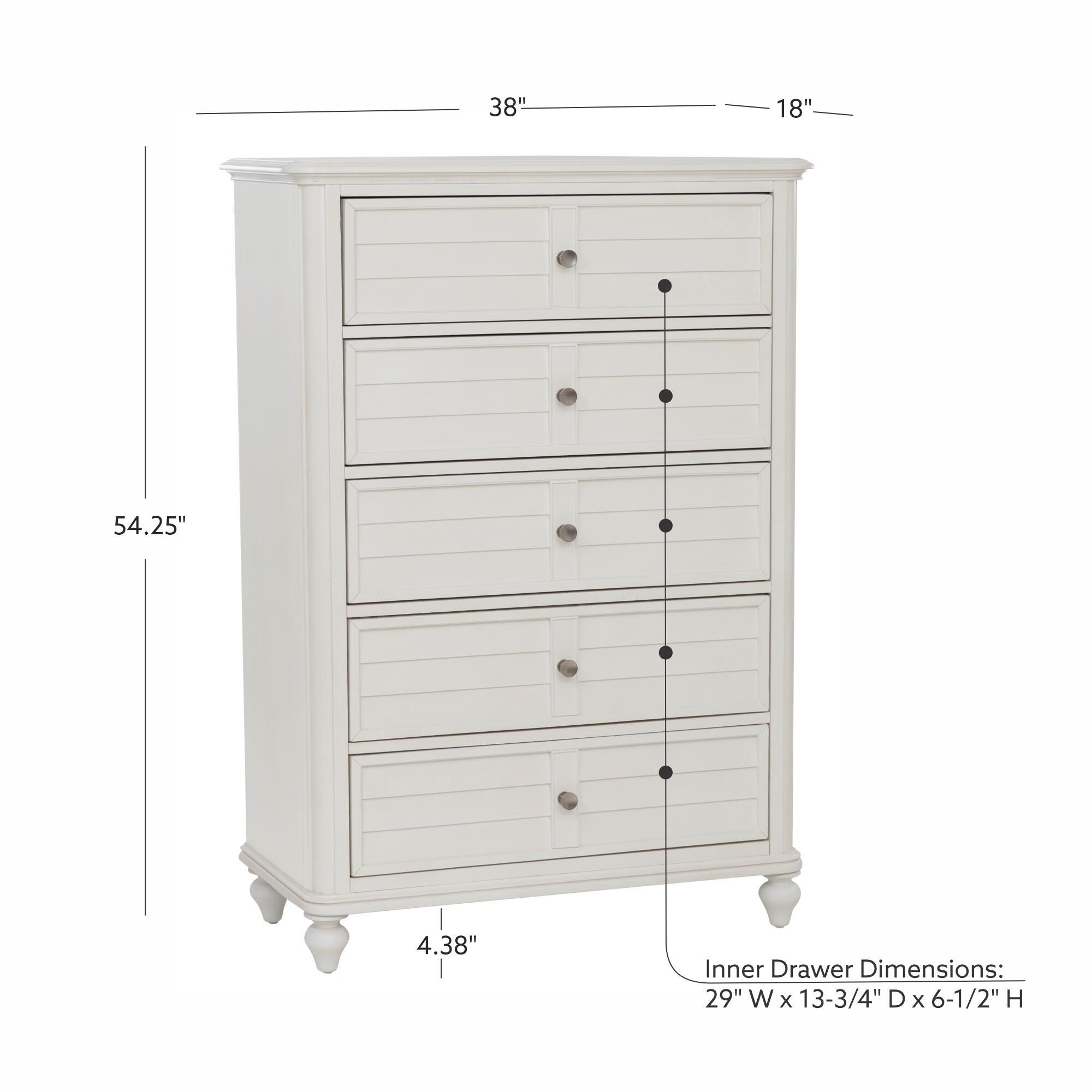 Linon Nori 5 Drawer Chest of Drawers, , large