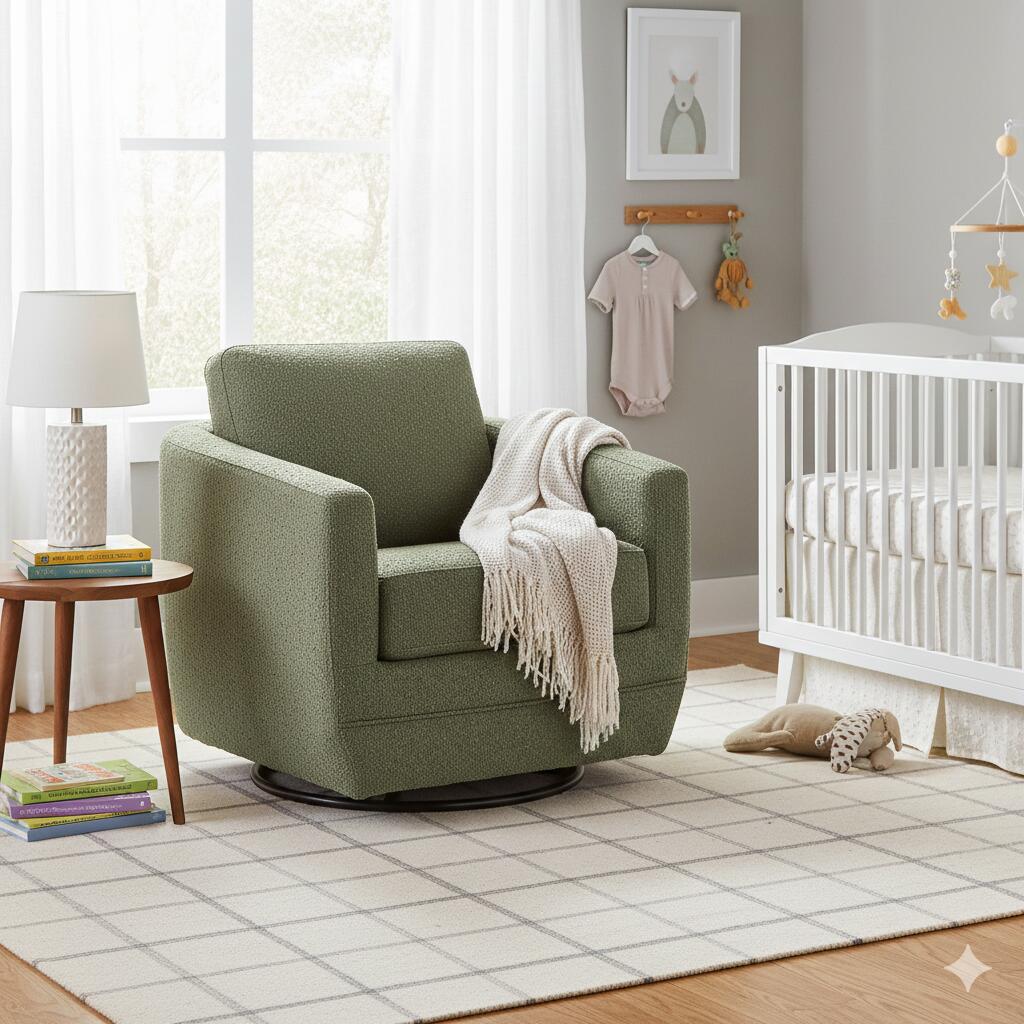 Second Story Home Gogh Swivel Glider Chair, Sage, rollover