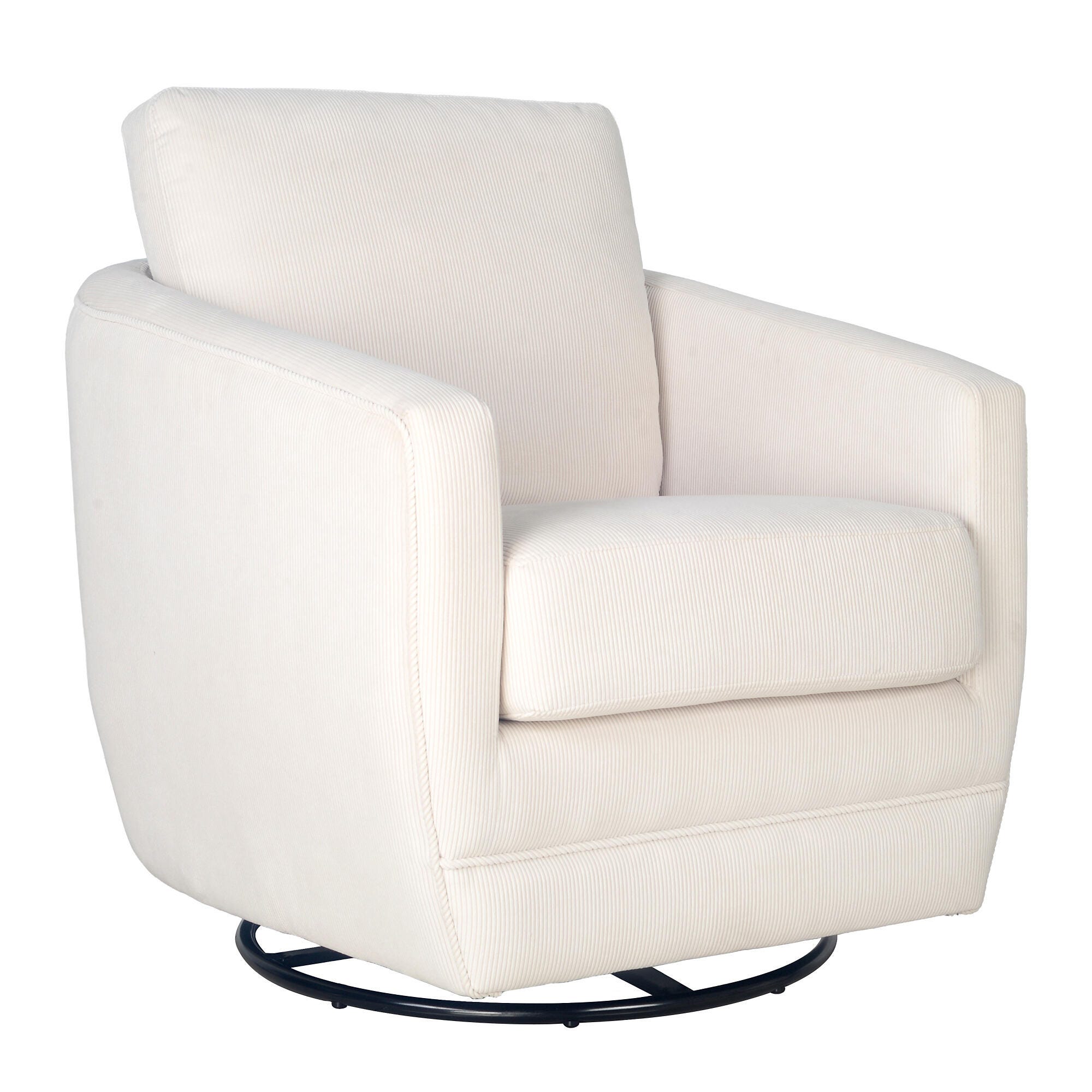 Second Story Home Gogh Solid Swivel Glider Chair, Ivory, large