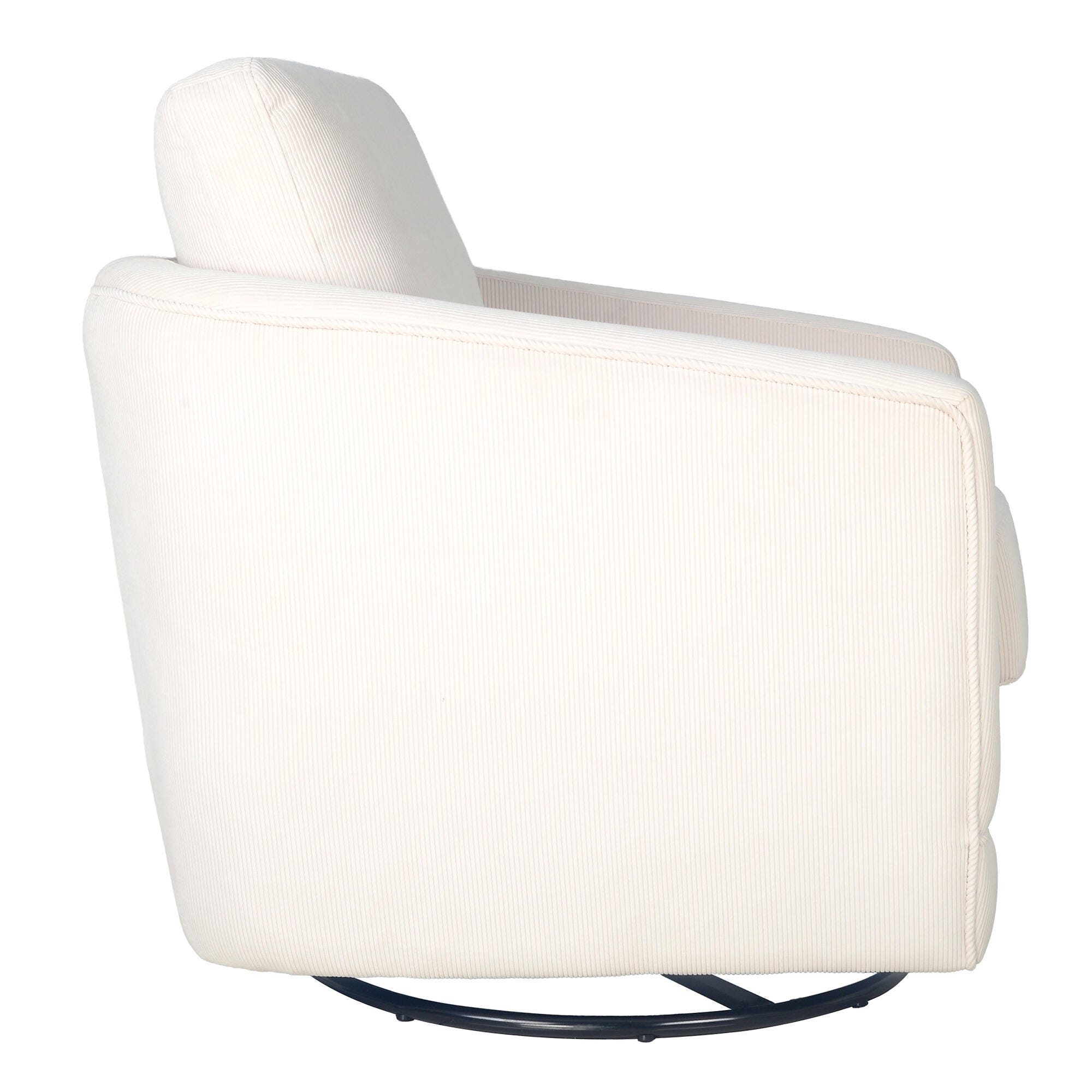 Second Story Home Gogh Solid Swivel Glider Chair, Ivory, large
