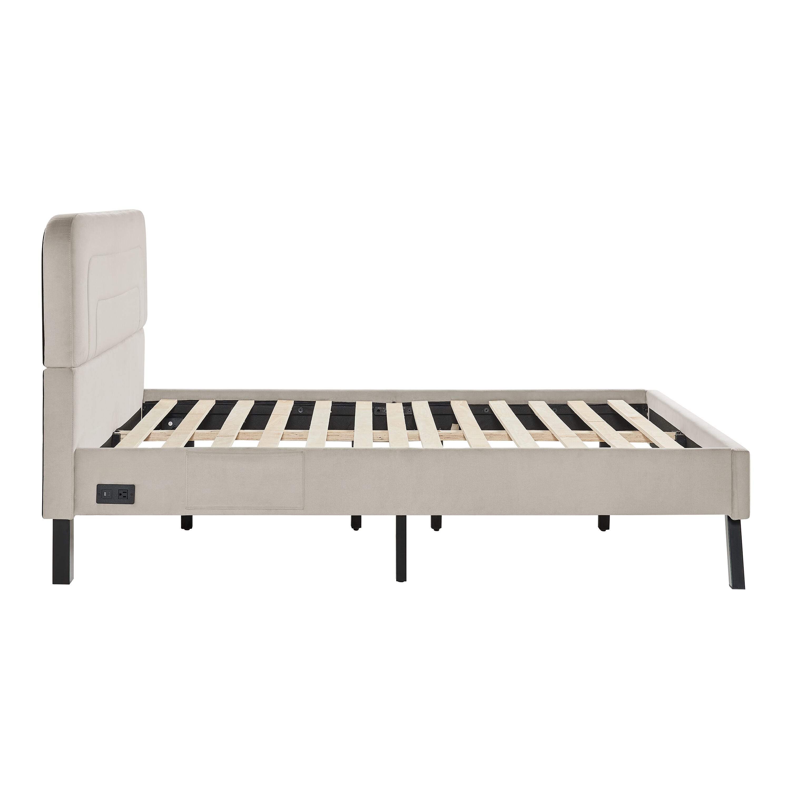 Studio Living Adaline Full Upholstered Bed, Light Gray, large