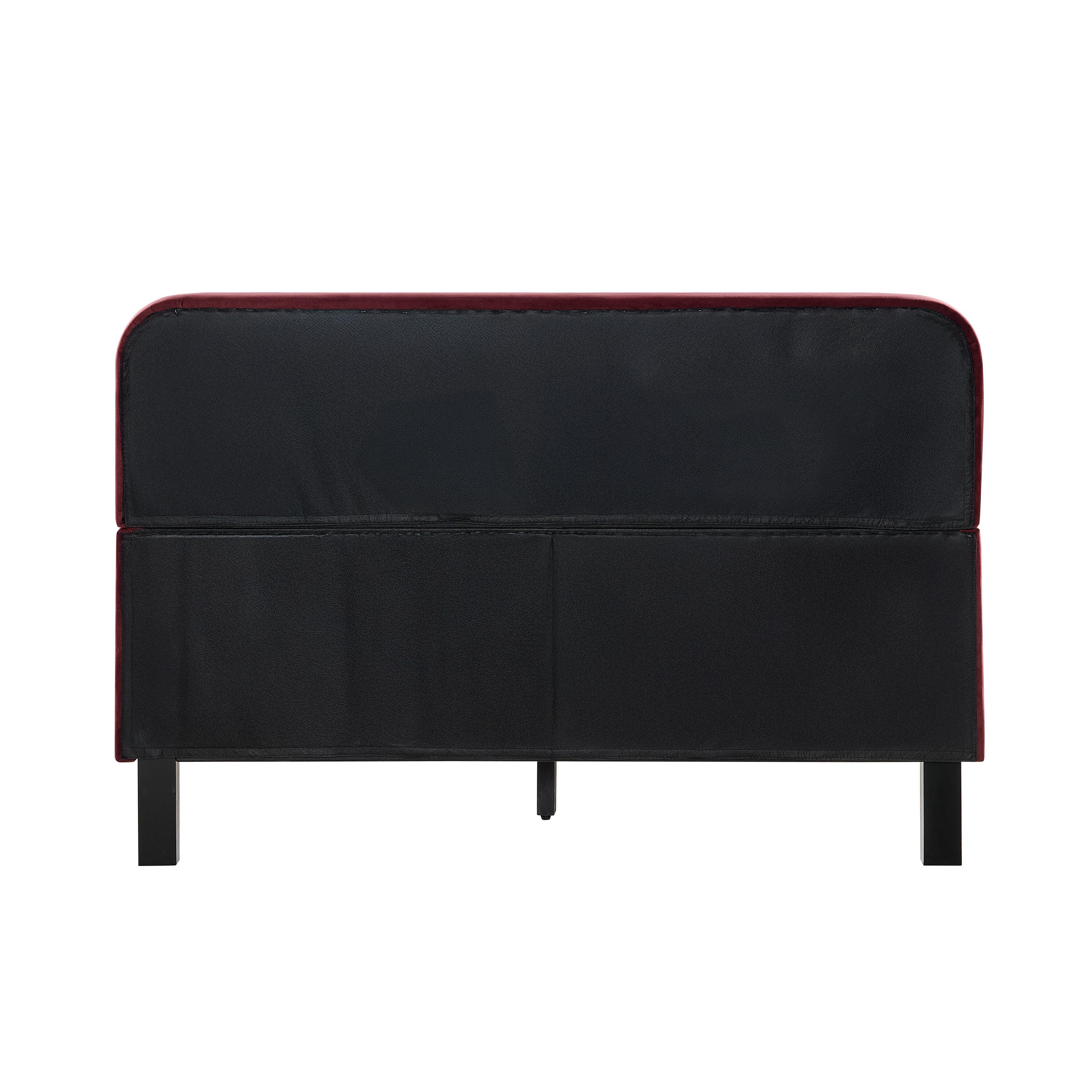 Studio Living Adaline Queen Upholstered Bed, Burgundy, large