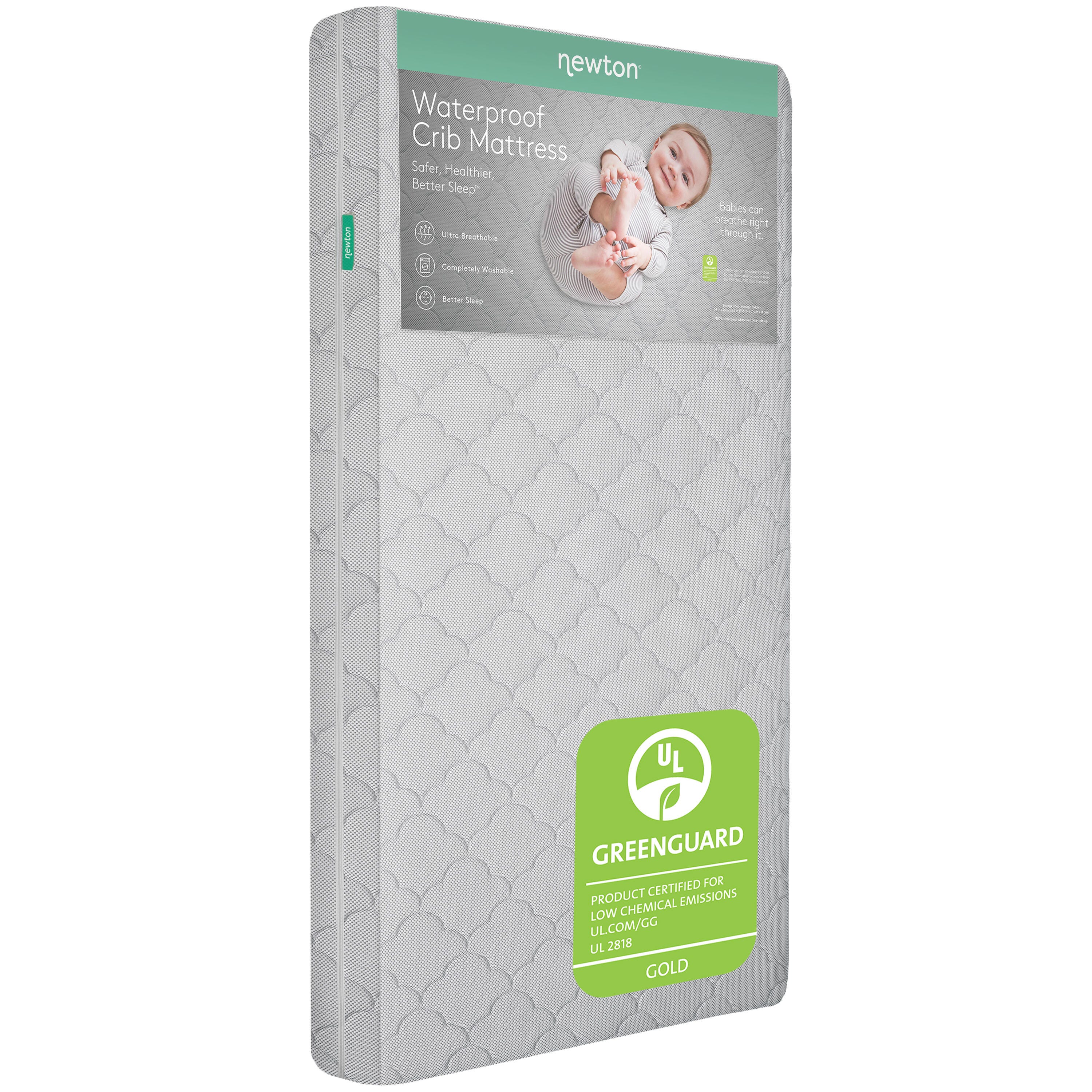 Newton Baby Waterproof Mattress, Gray, large