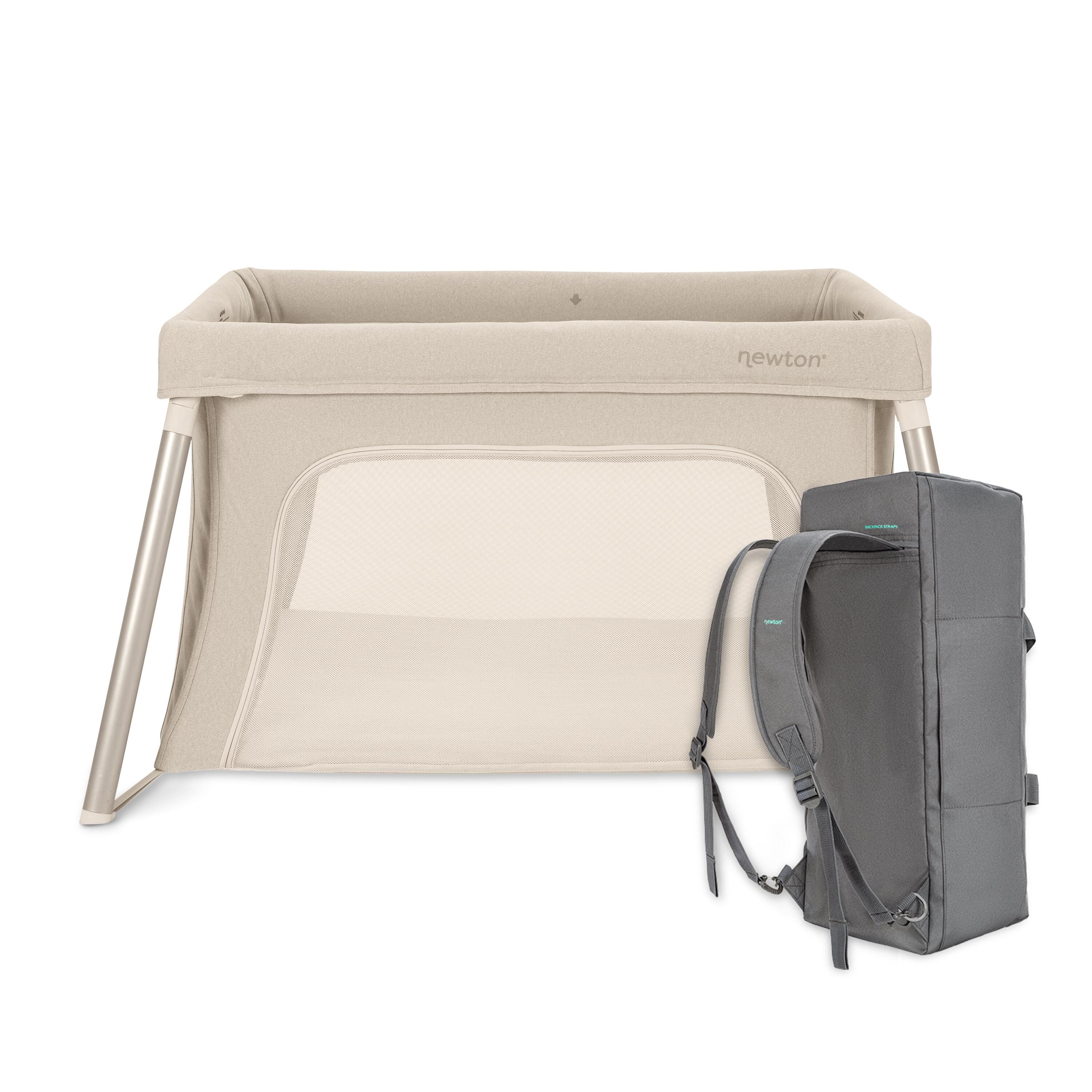 Newton Baby Compact Travel Crib and Play Yard, Sandstone, large