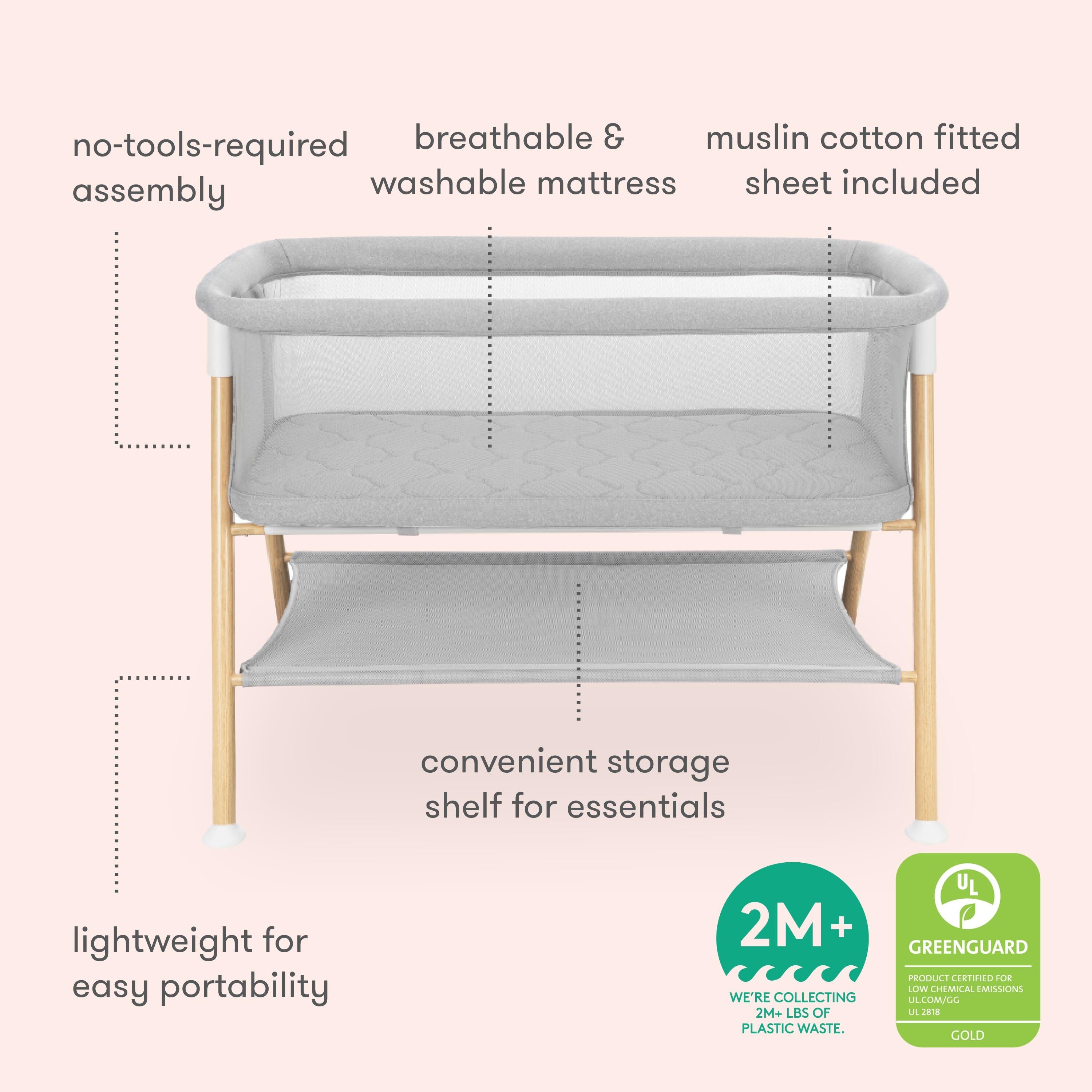 Newton Baby Essential Bassinet, Gray, large