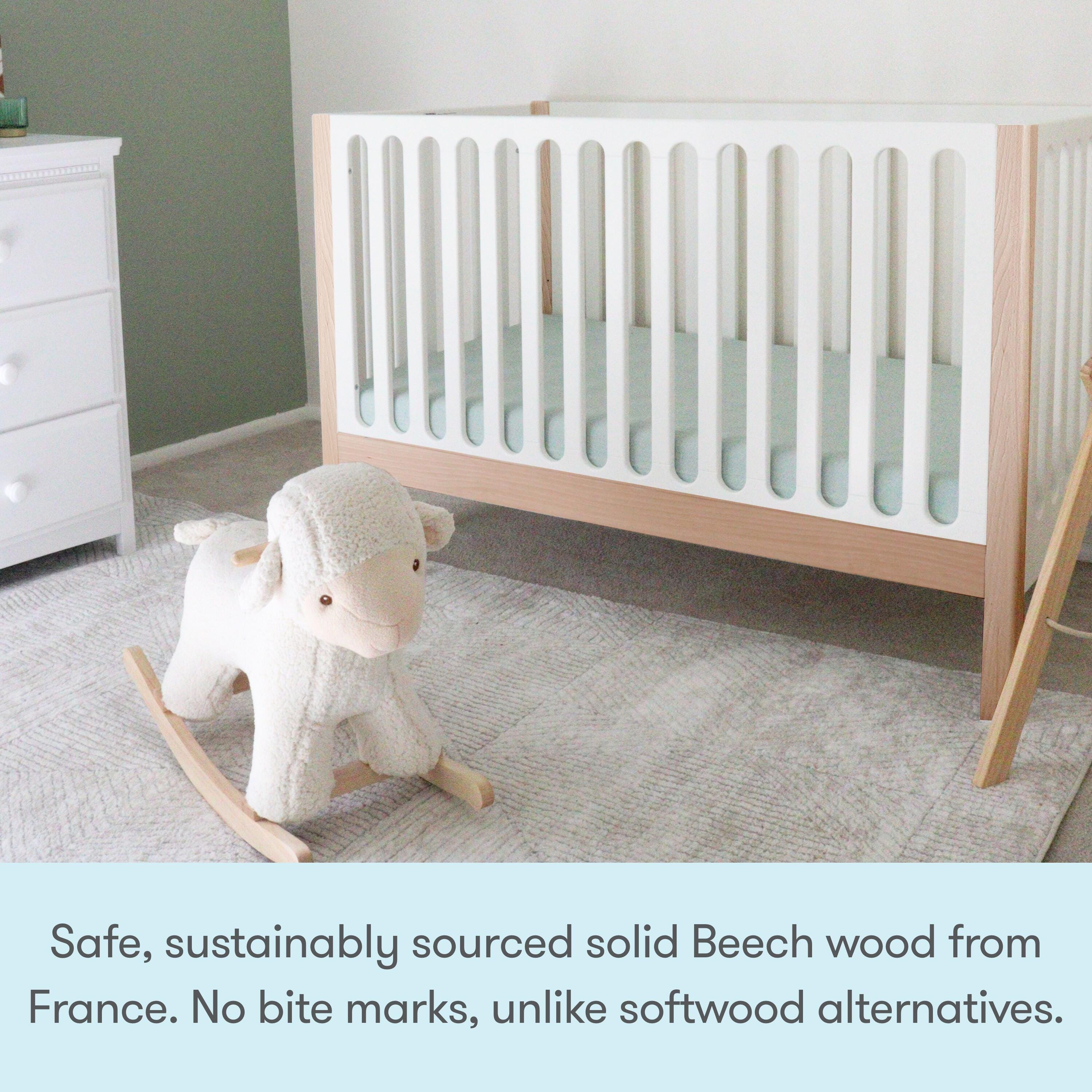 Newton Baby Galileo Convertible Crib, Natural/Dove White, large
