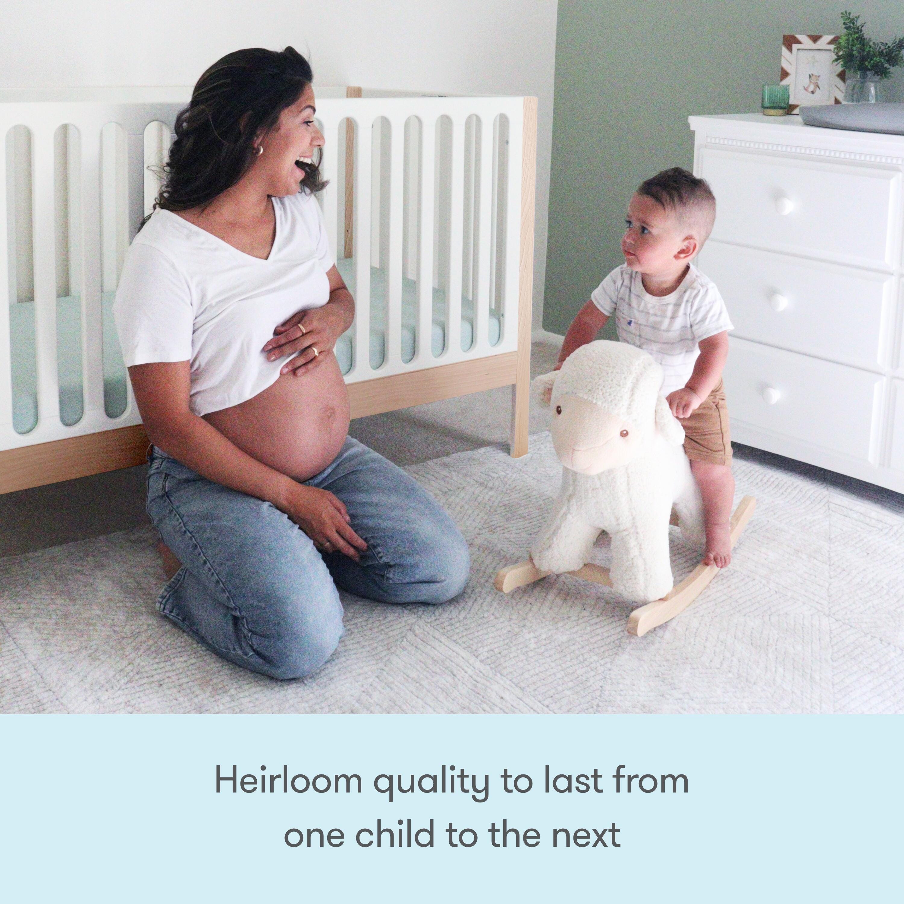 Newton Baby Galileo Convertible Crib, Natural/Dove White, large