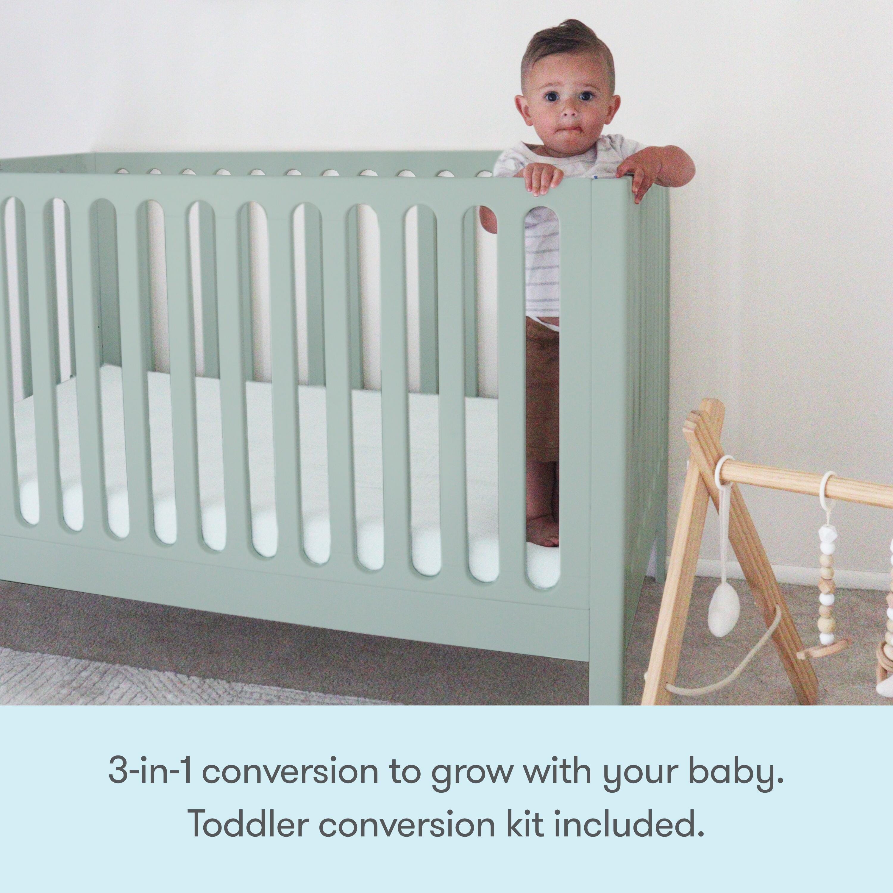 Newton Baby Galileo Convertible Crib, Sage, large