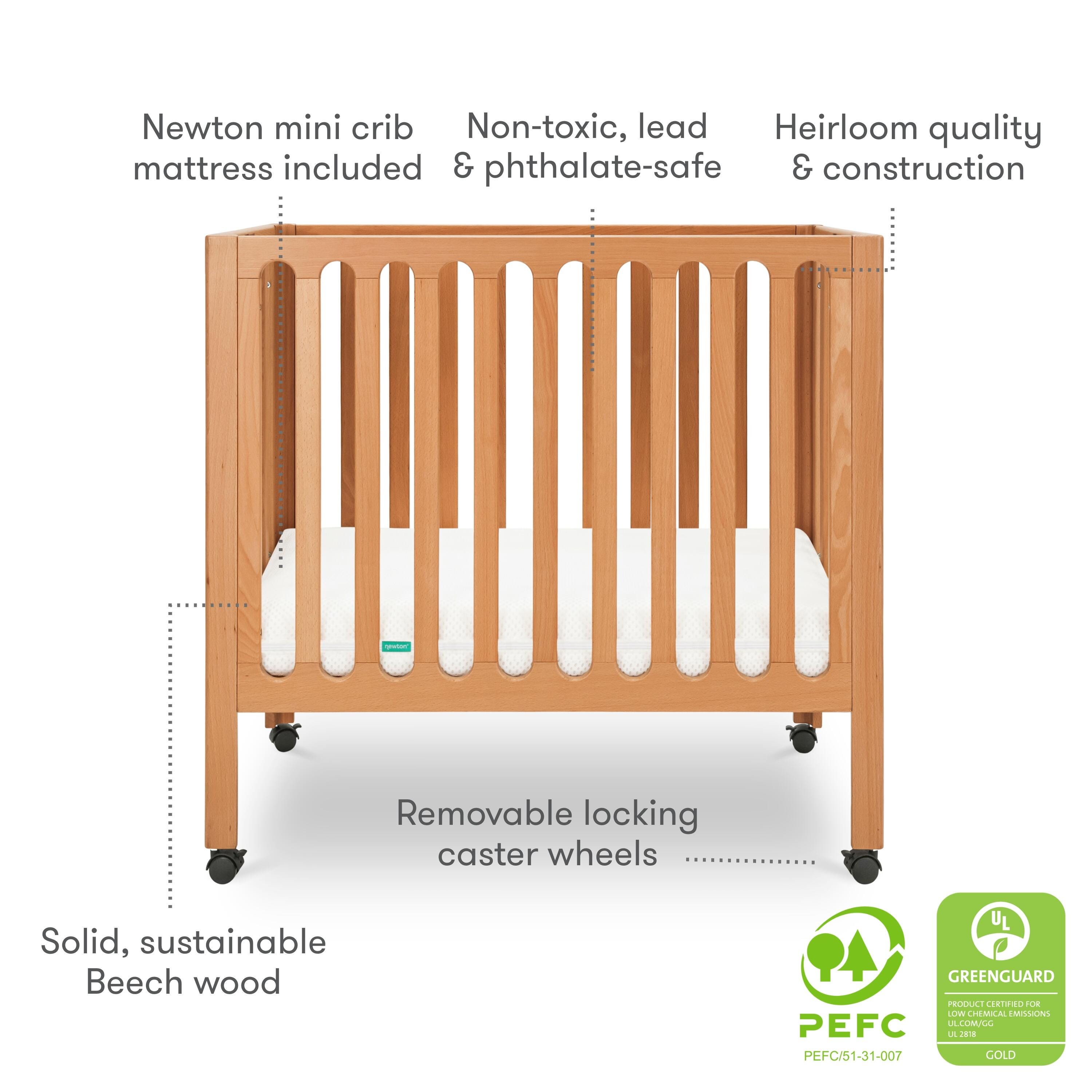 Newton Baby Galileo Mini Crib, Chestnut, large