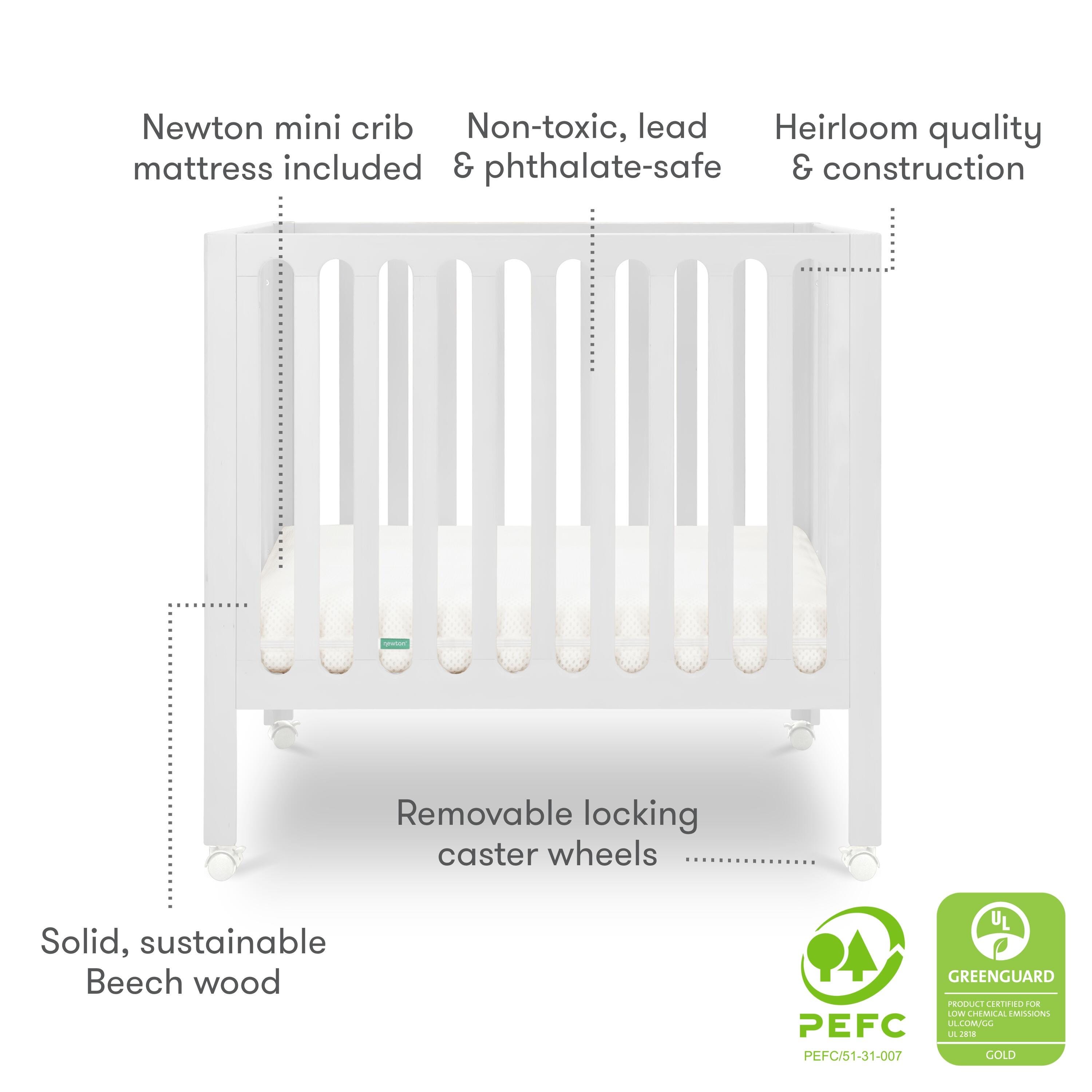 Newton Baby Galileo Mini Crib, White, large