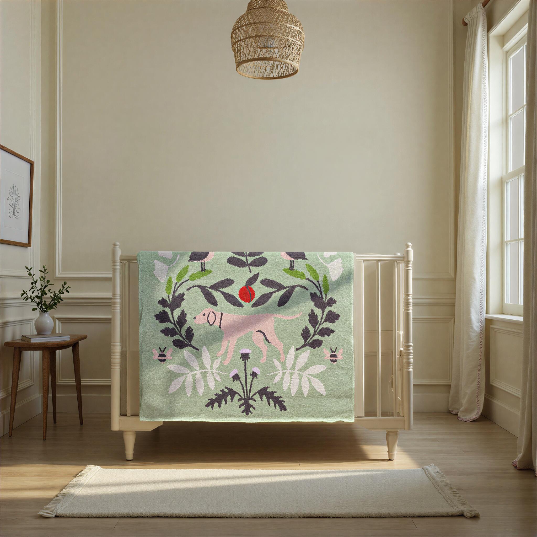 Storied Home Botanical Pattern Baby Blanket, , rollover
